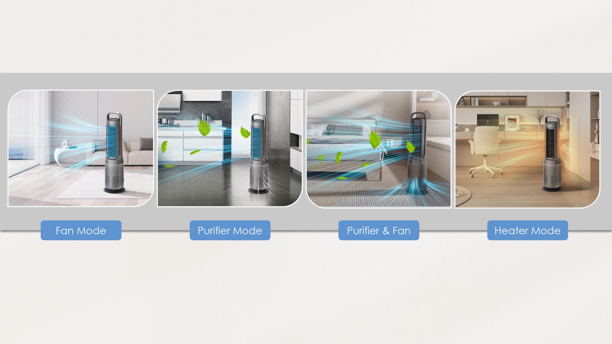 Air Purifier Supplier HEPA Air Cleaner Heater Fan with Touch Screen for Home AP-HT-M1549RS