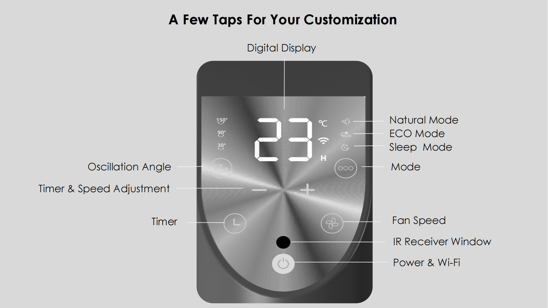 Comefresh BLDC Motor Standing Fan Quiet Oscillating Floor Fan with Touch Screen Remote APP