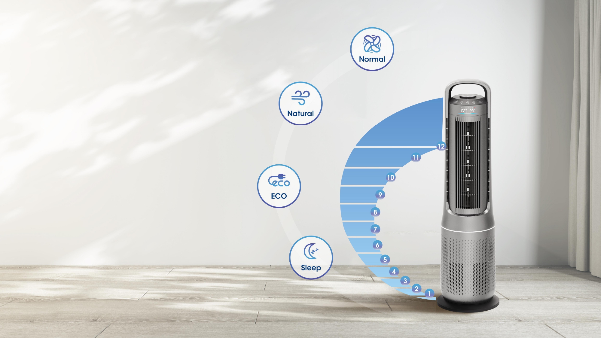 Comefresh Bedroom Air Purifier Heater Combo 3-in-1 with Dual Screen HEPA Filter 21dB Quiet Operation AP-HT-M1549RS