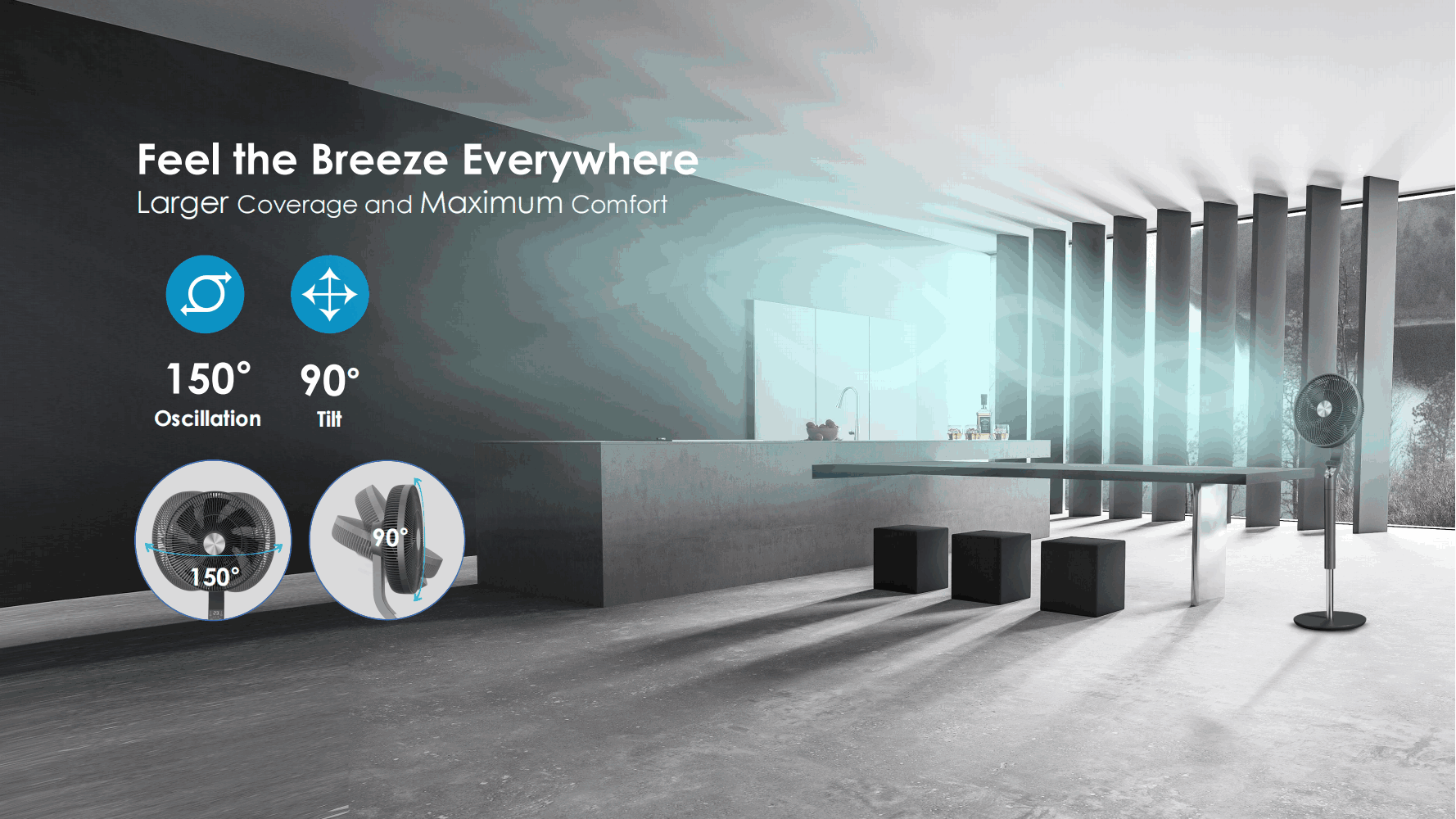 Comefresh Standing Fan with BLDC Motor Quiet Floor Fan AP-F1420RS