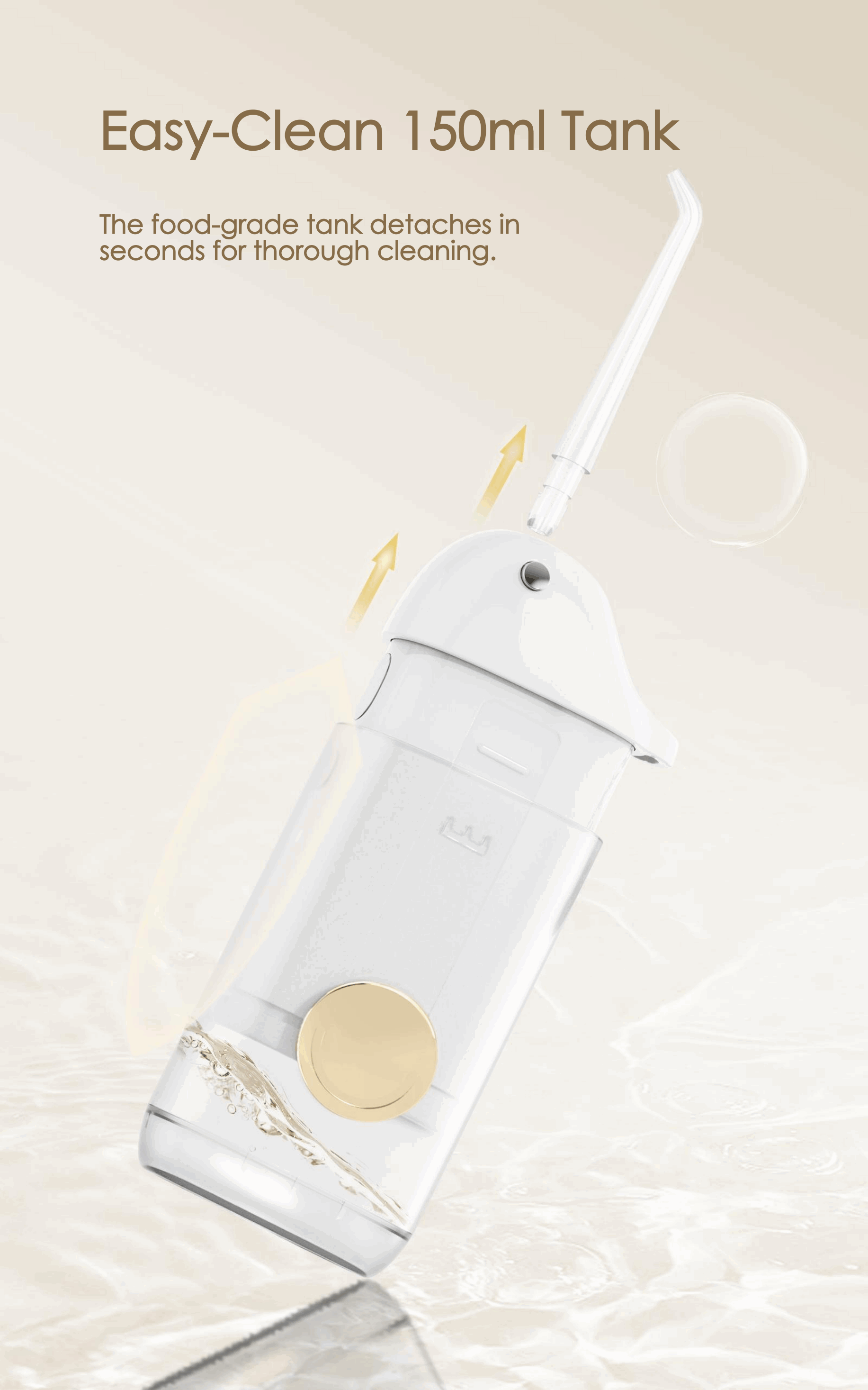 Comefresh Water Flosser Cordless Portable Rechargeable Flosser IPX7 Waterproof Gum Floss Cleaner AP-OS11