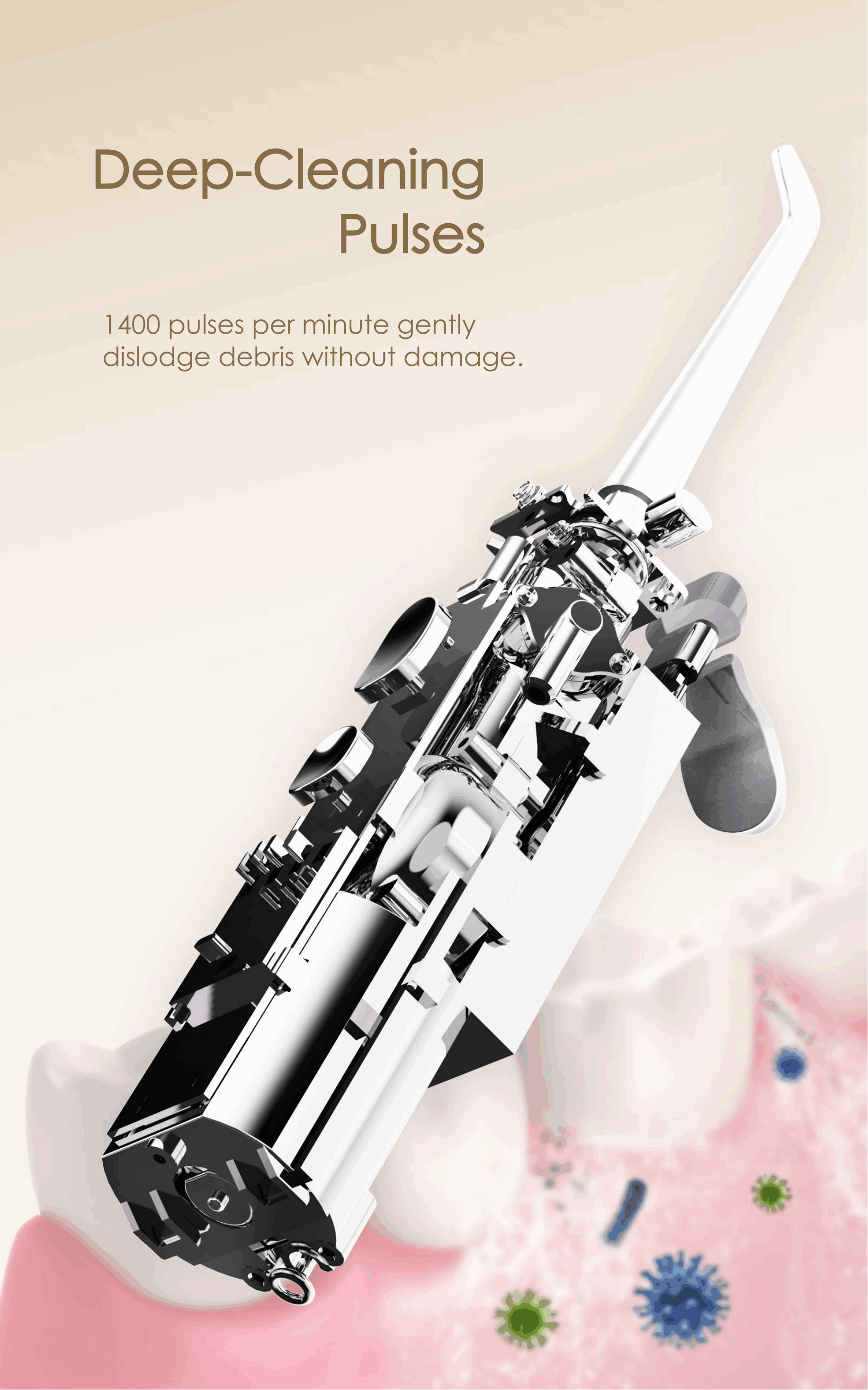Cordless Water Flosser Portable Rechargeable Flosser IPX7 Waterproof AP-OS11
