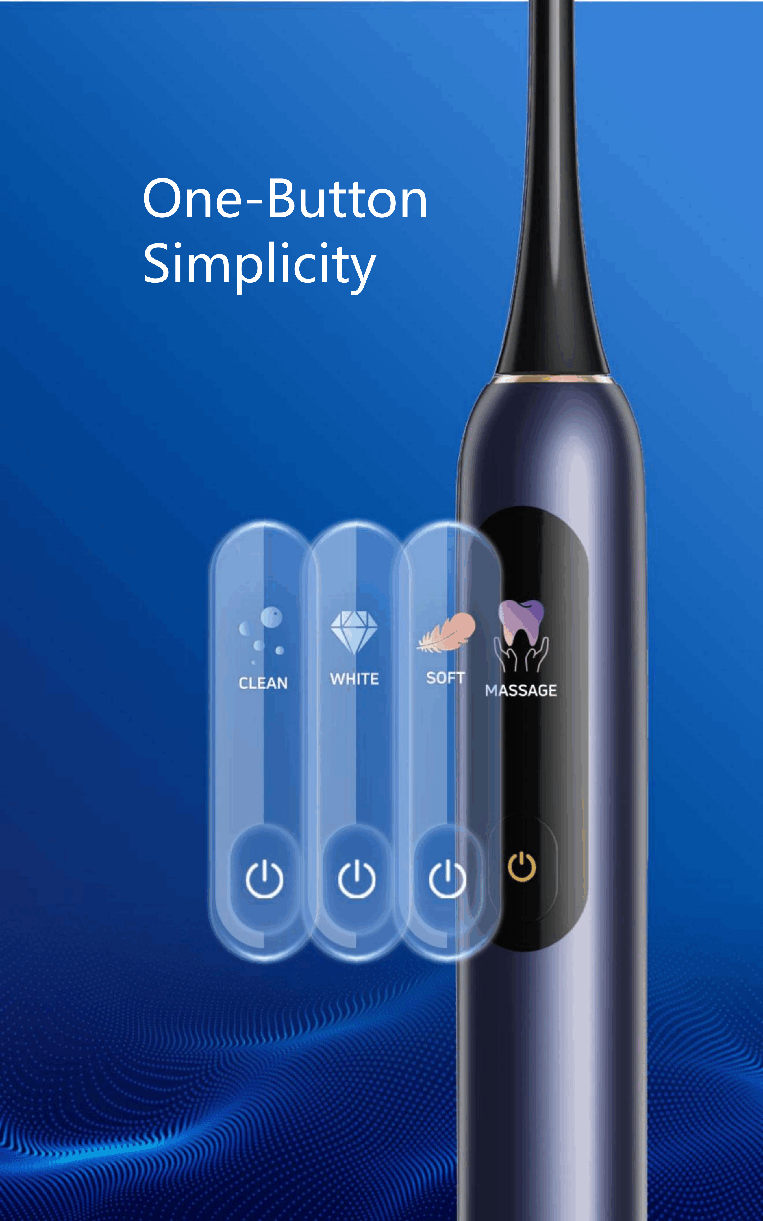 Electric Toothbrush for Adults Ultrasonic Toothbrush with Pressure Sensor 36000VPM 4 Modes IPX7 Waterproof AP-TA52