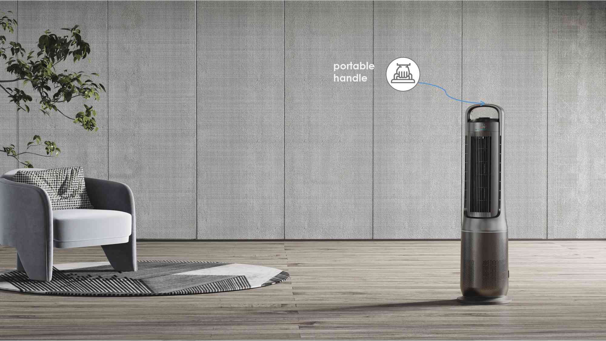 Home Air Purifier Manufacturer 3-in-1 Air Purifier Heater Fan Combo AP-HT-M1549RS
