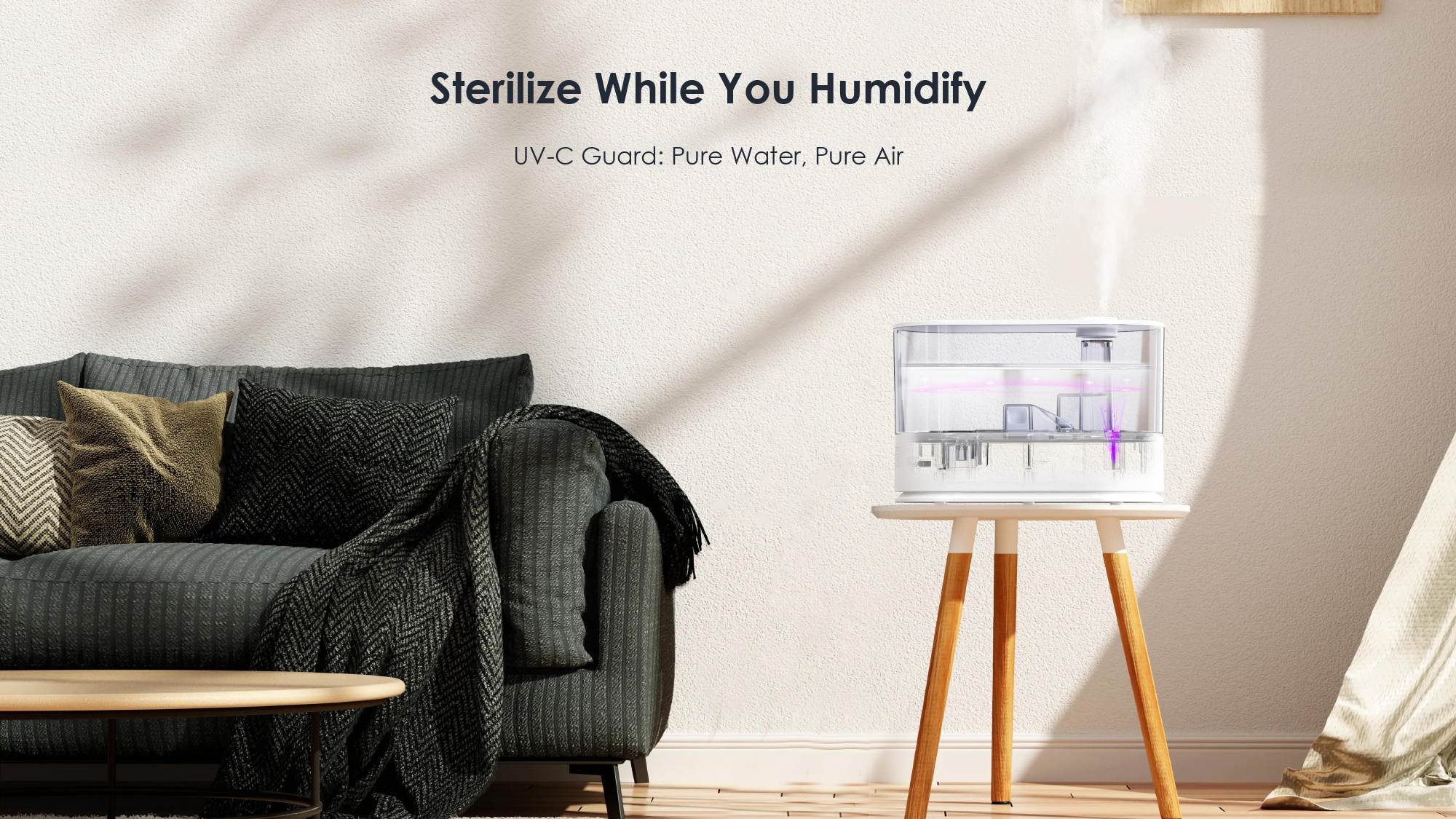 Humidificador gran per a dormitori, oficina, guarderia, Whisper silenciós, eficient energèticament