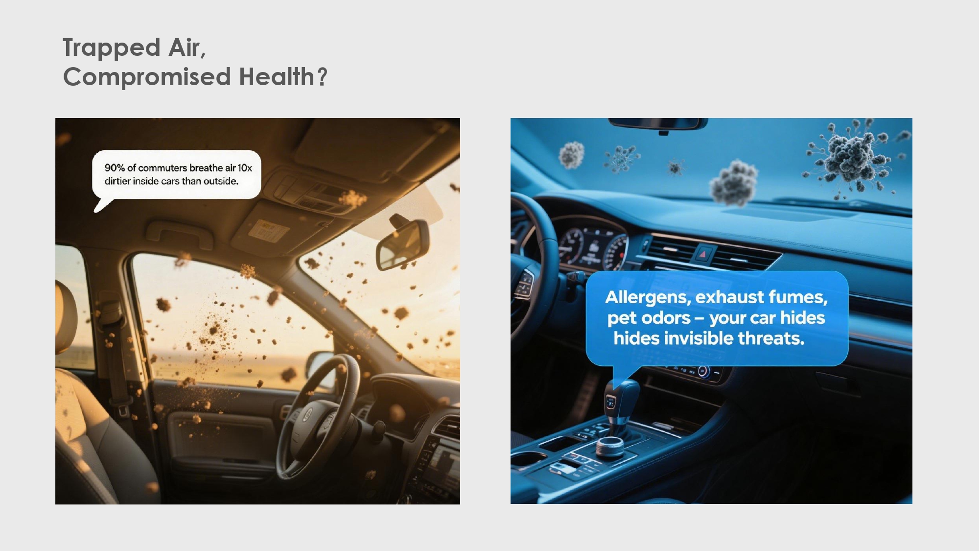 Portable Travel Air Purifier for Car Cordless HEPA Filter Diffuser for Dust Odors AP-C1010UBL