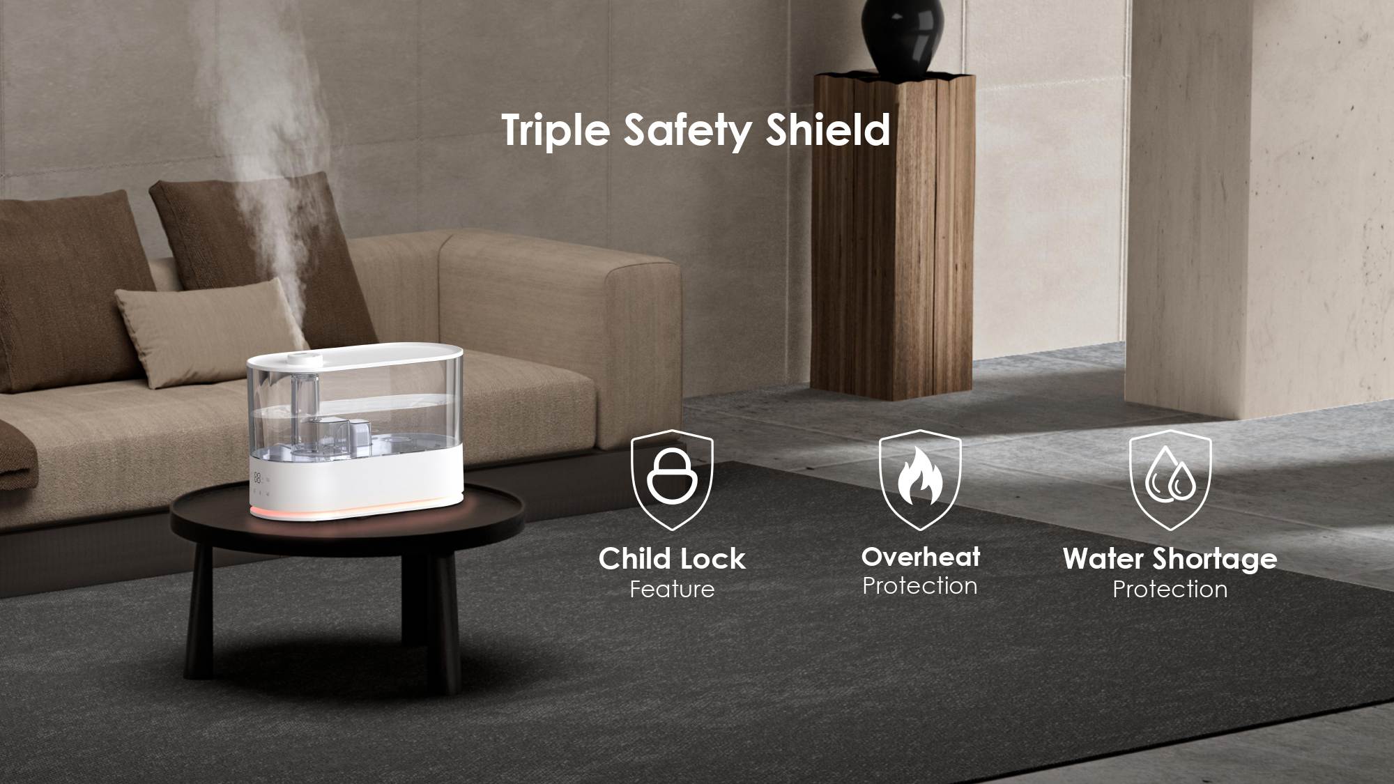 Humidificador intel·ligent amb sensor per a dormitori, oficina i guarderia