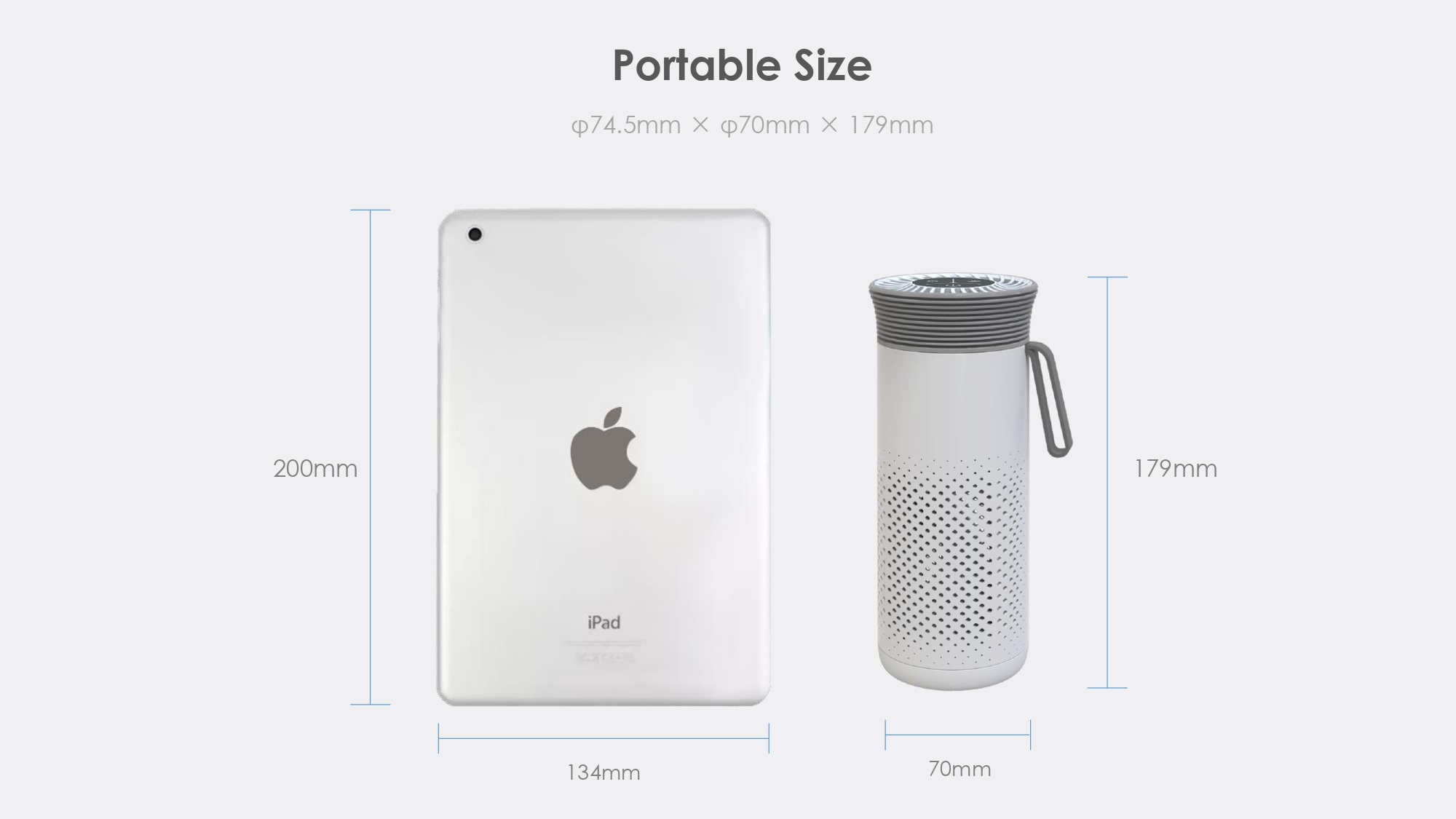 Travel Air Purifier Supplier Cordless HEPA Filter Diffuser for Dust Odors AP-C1010UBL