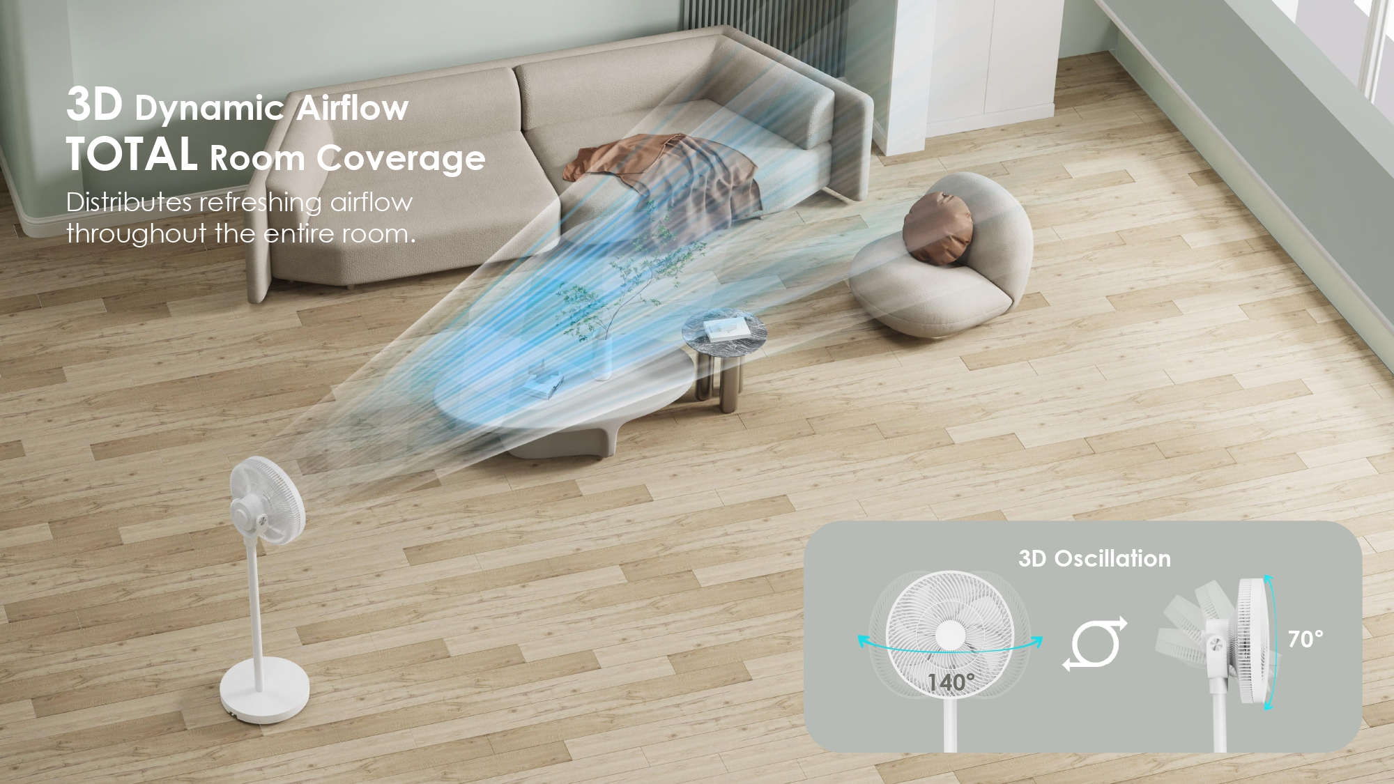 批发风扇制造商工厂 Comefresh 立式风扇静音底座落地 BLDC 风扇带远程定时器 AP-F1410ABLRS