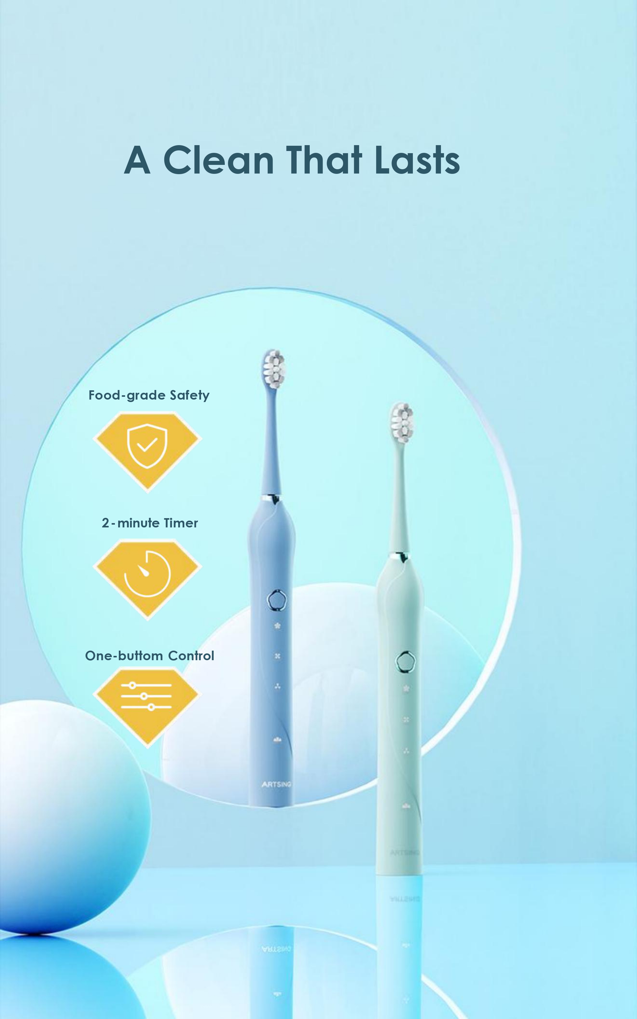 Adults Sonic Electric Toothbrush  Manufacturer 36000 VPM 3 Modes IPX7 Waterproof AP-TA31