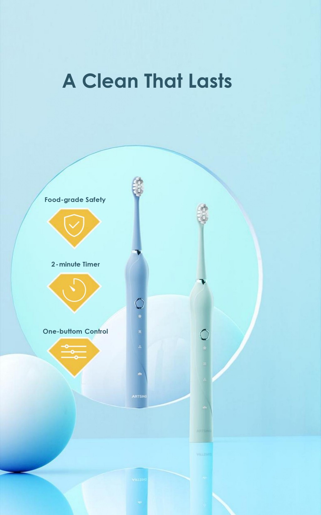 Adults Sonic Electric Toothbrush  Manufacturer 36000 VPM 3 Modes IPX7 Waterproof AP-TA31