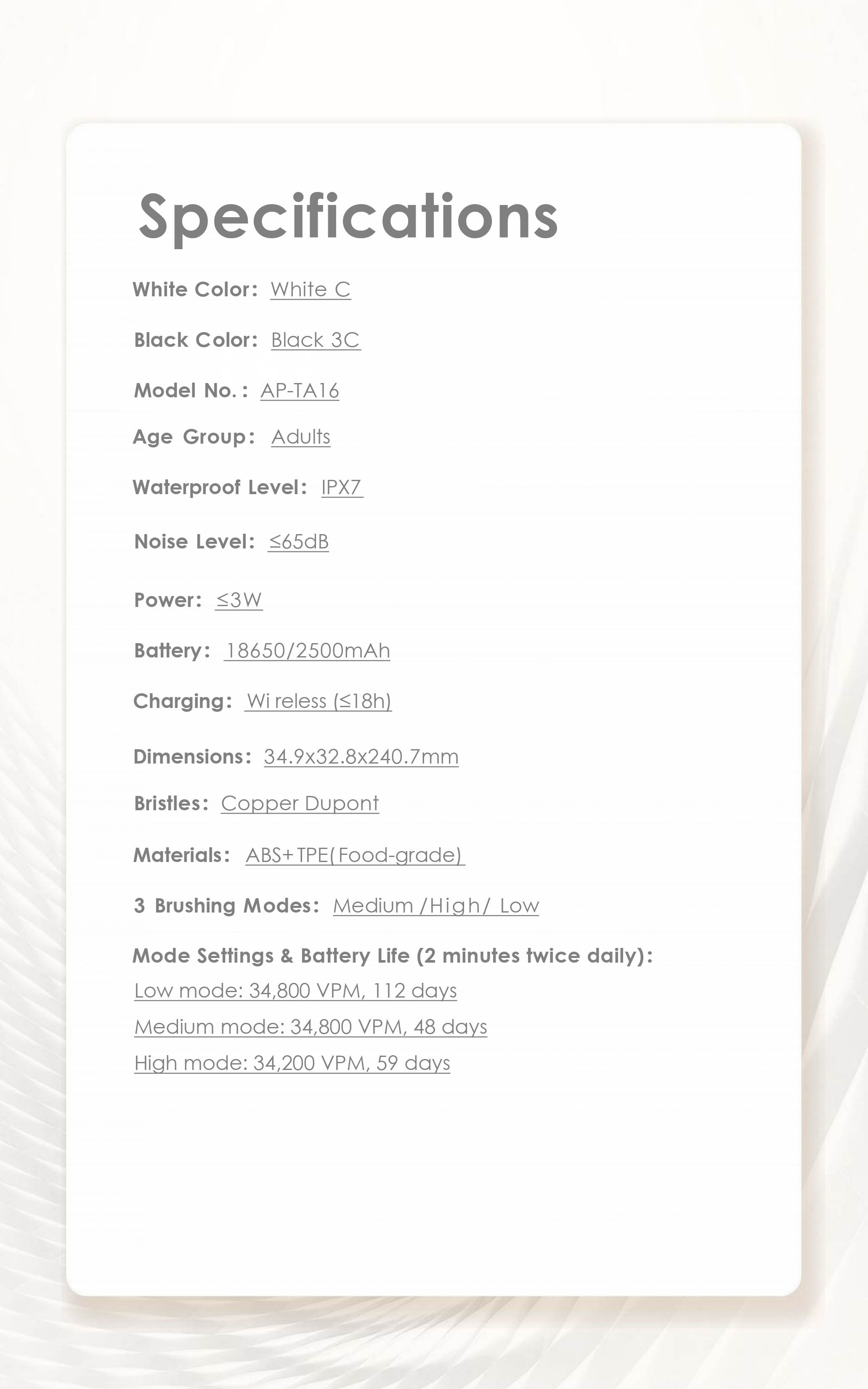 China Electric Toothbrush Factory Ultrasonic Toothbrush for Adults 34800VPM 3 Modes