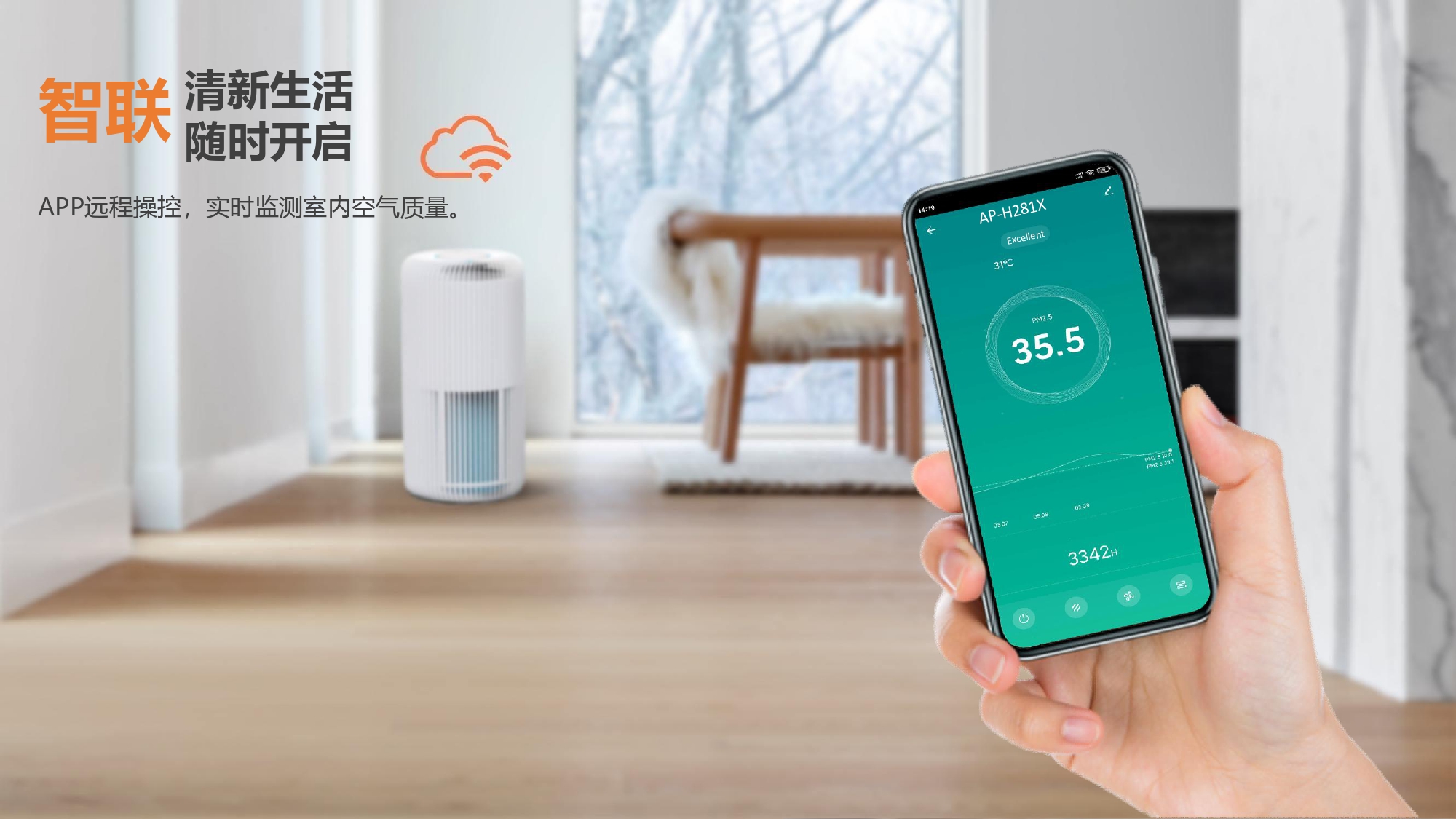 家用宠物HEPA空气净化器清洁剂AP-H2819U
