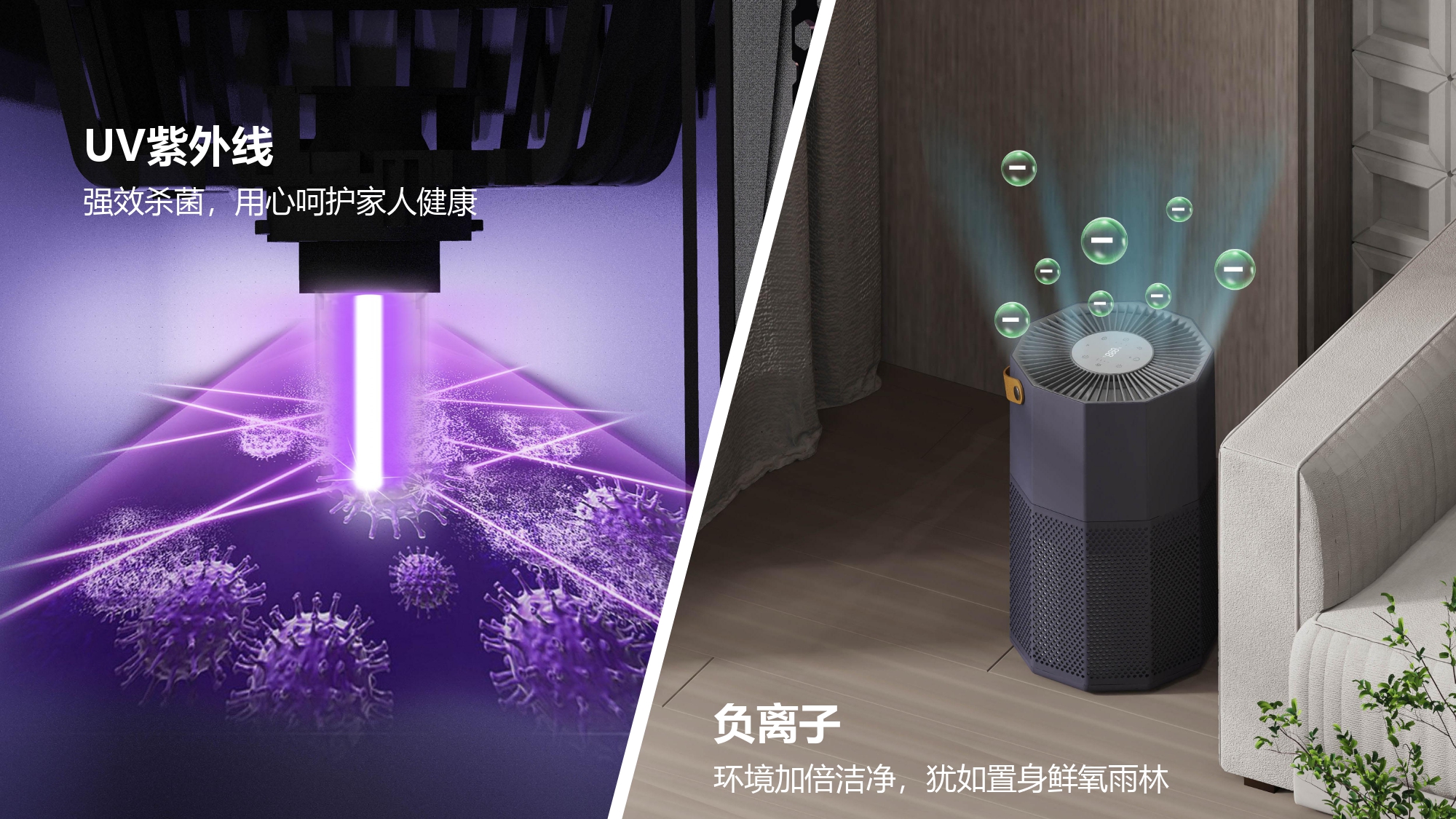 Comefresh 宠物专用空气净化器 三合一空气净化器滤网，带 H13 HEPA 过滤器，适用于家庭办公室