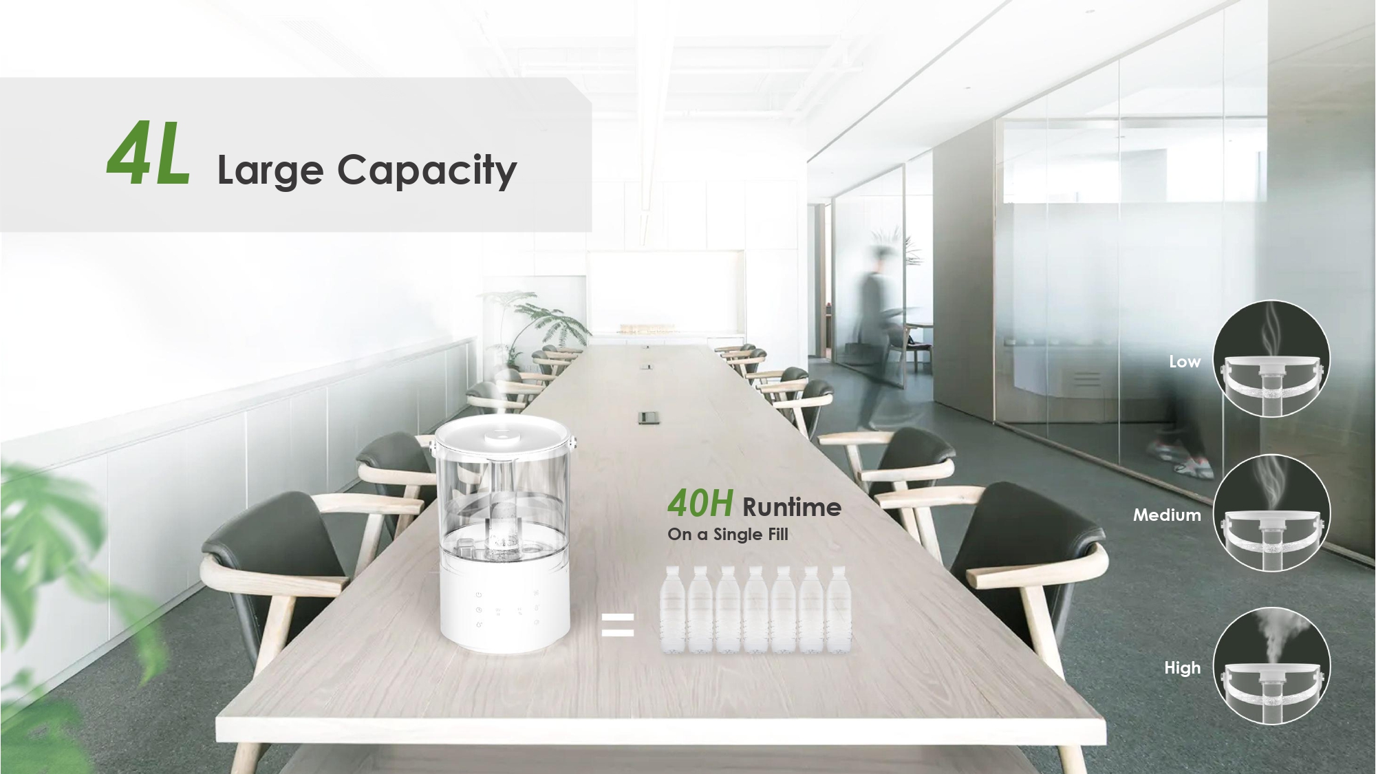 Comefresh Cool and Warm Humidifier for Bedroom Quiet Humidifier Diffuser for Home Office CF-2429LHUR