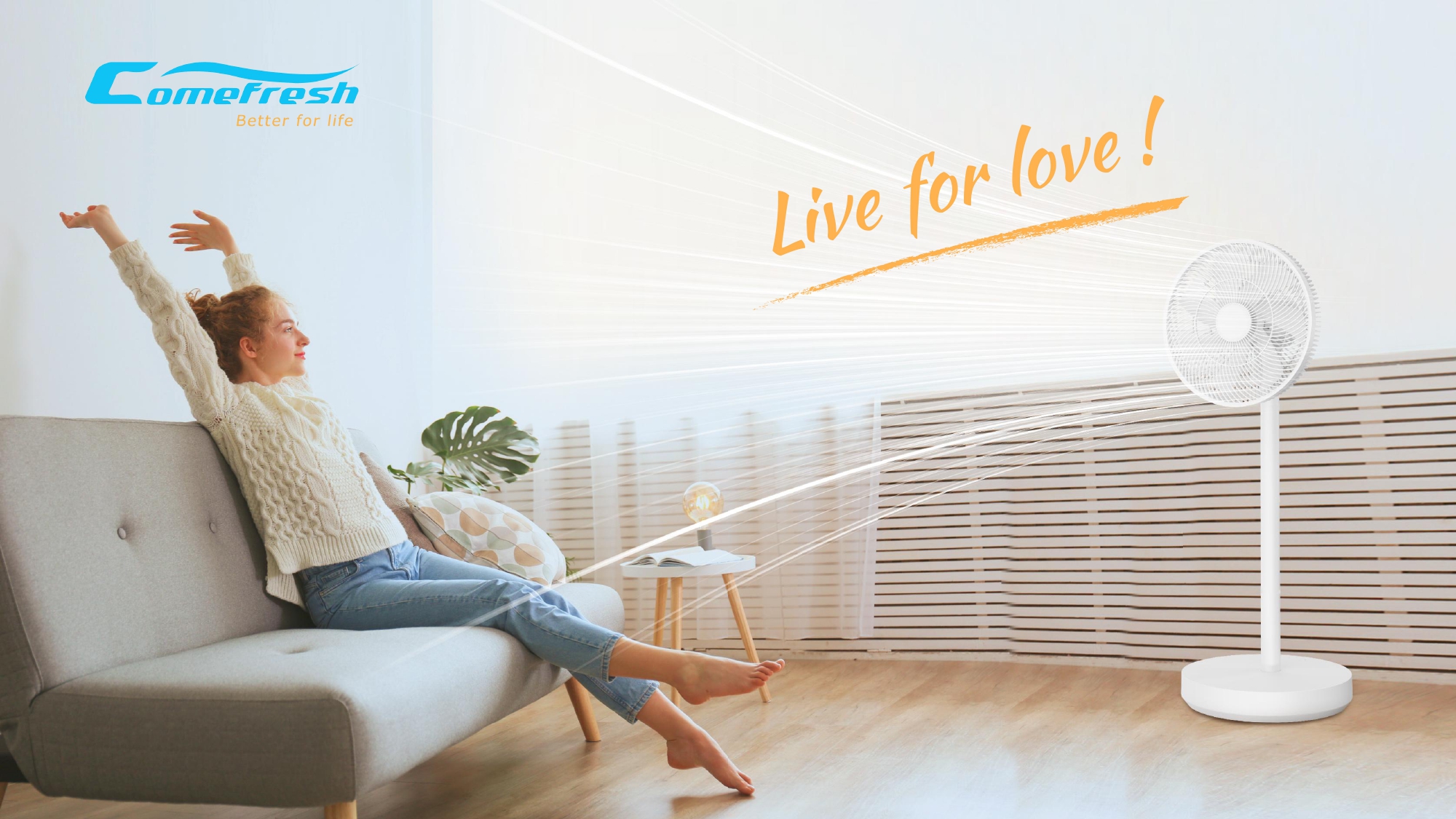 Comefresh Fan Manufacturer Adjustable Stand Floor Fan 150-Degree Oscillating