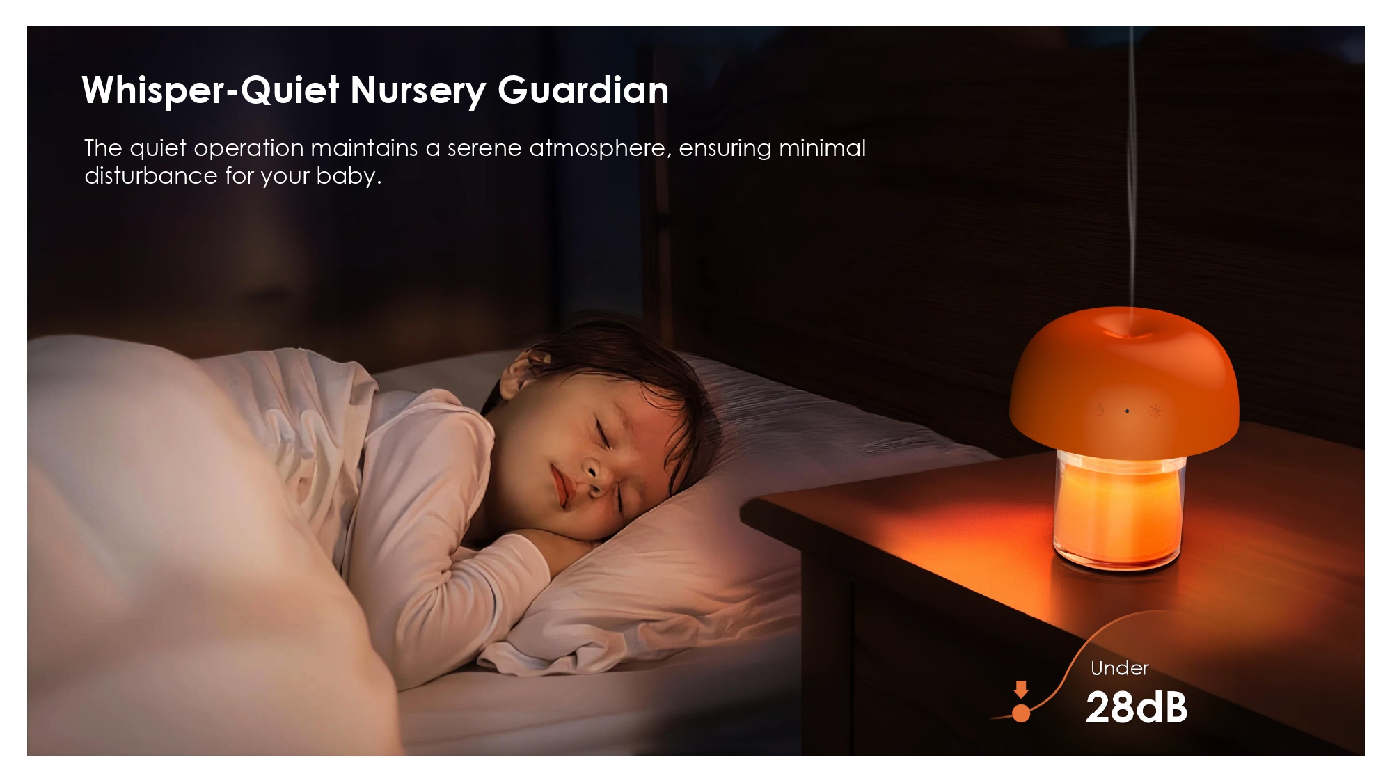 Comefresh Mini Humidifier with Mood Light 28dB Quiet USB-C Charging