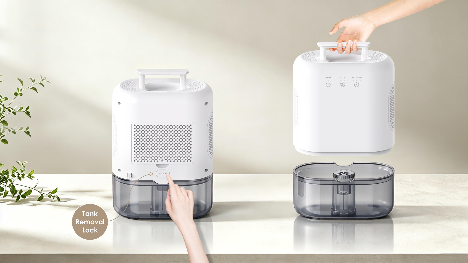 Comefresh-Peltier-Dehumidifier-600ml-Day-2L-Tank-Compact-Design-Touch-Control-OEM-ODM-Factory