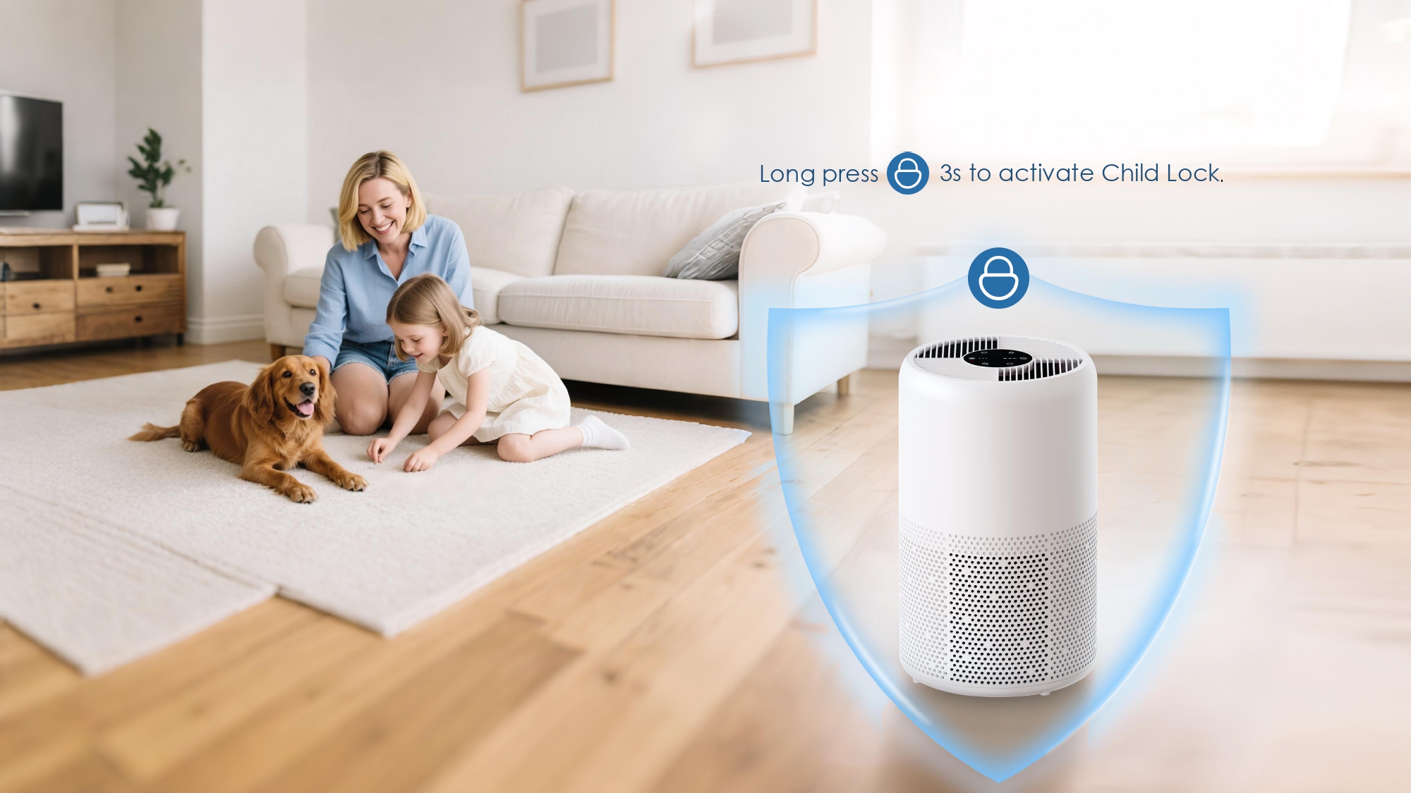 Comefresh-Smart -Air-Purifier-Air -Cleaner-with-Touchscreen -PM2.5-Sensor -HEPA-Filter-for -Home-Office