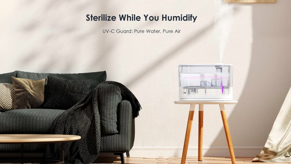 Comefresh Smart Humidifier, 5L Capacity,  APP Remote Control, Auto Mode, Dual Mist, UV-C Sterilization