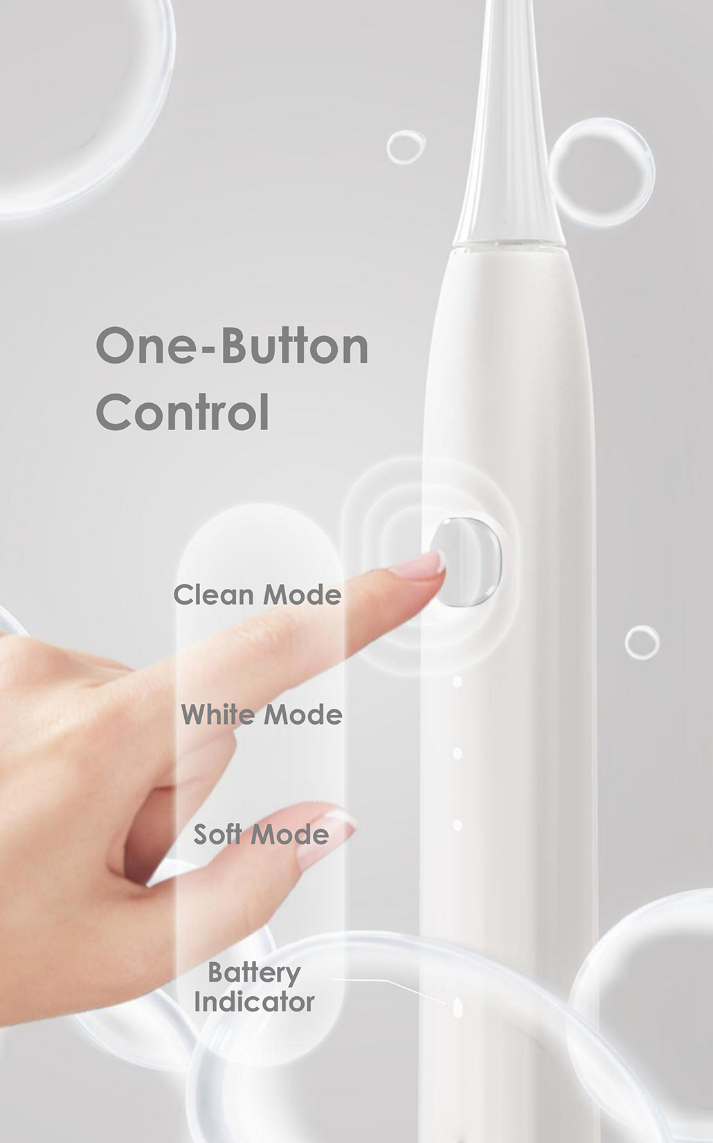Comefresh Sonic Electric Toothbrush 36Days Battery Type-C Charging 3 Modes