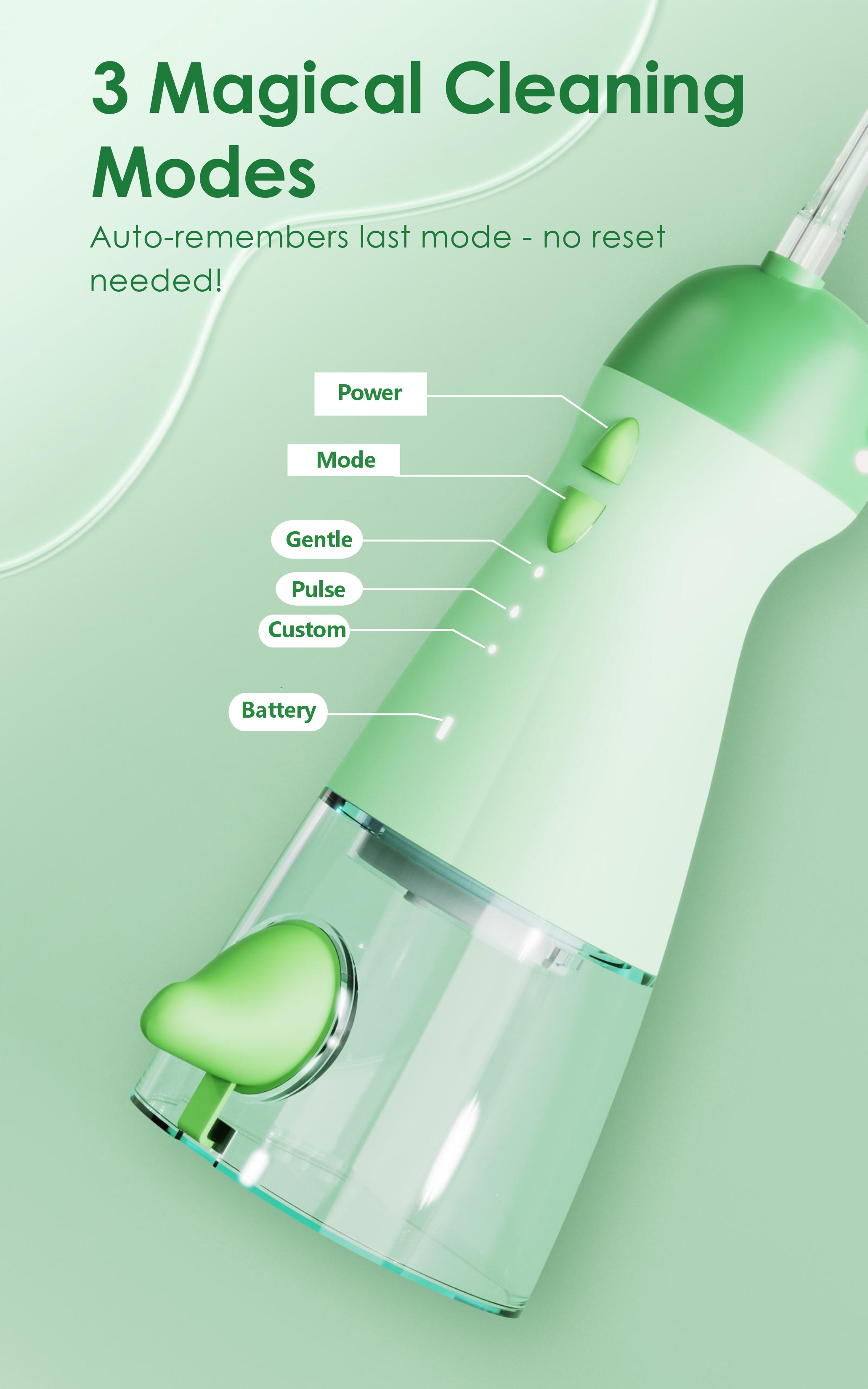 Cordless Water Flosser Factory Portable Flosser IPX7 Waterproof Gum Floss Cleaner AP-OS13