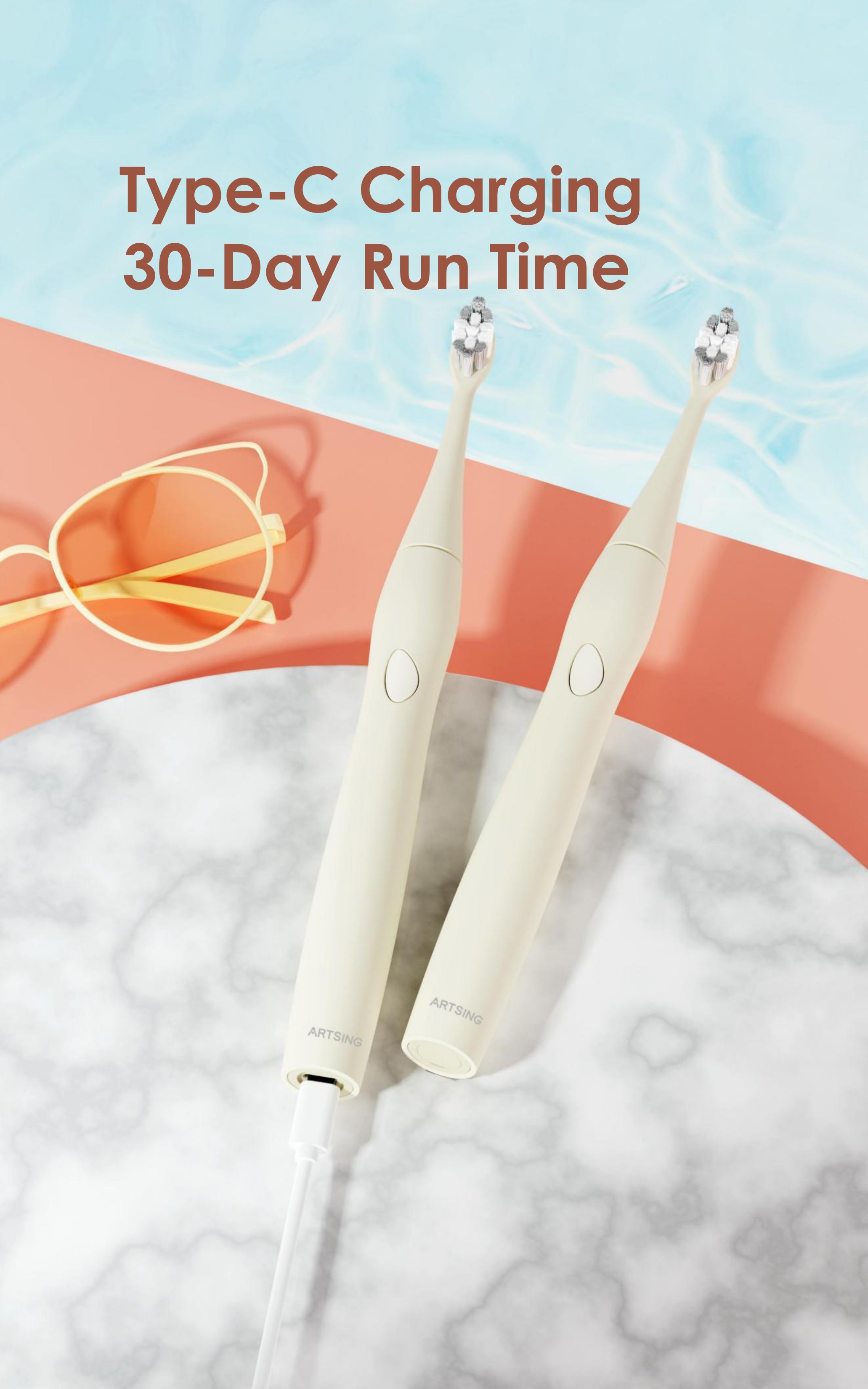 Electric Toothbrush Supplier Soft Dupont Bristles, 3 Modes, Type-C Charging