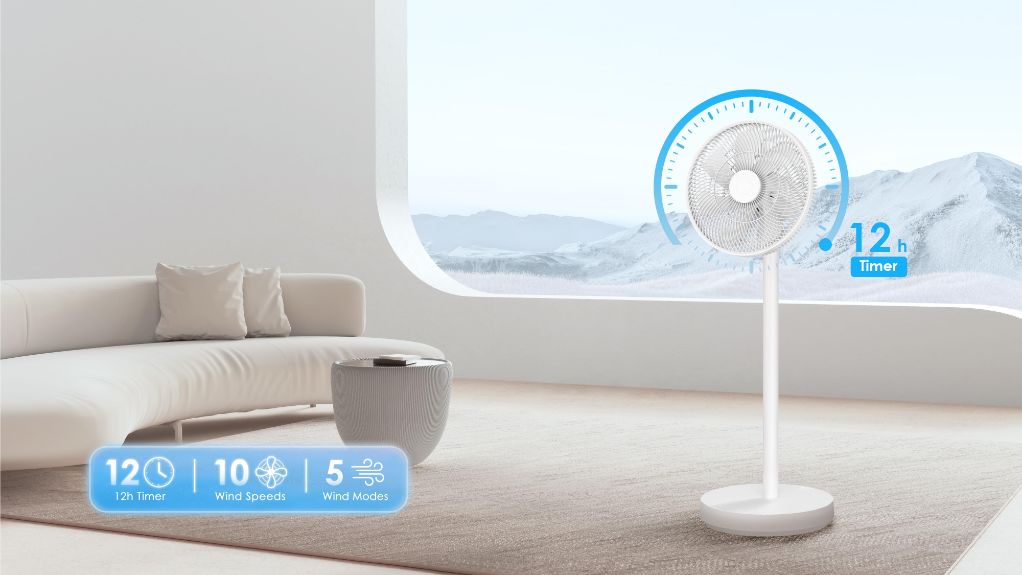 Fan Manufacturer Comefresh Pedestal Standing Fan Oscillating Floor Fan with Timer for Home Office