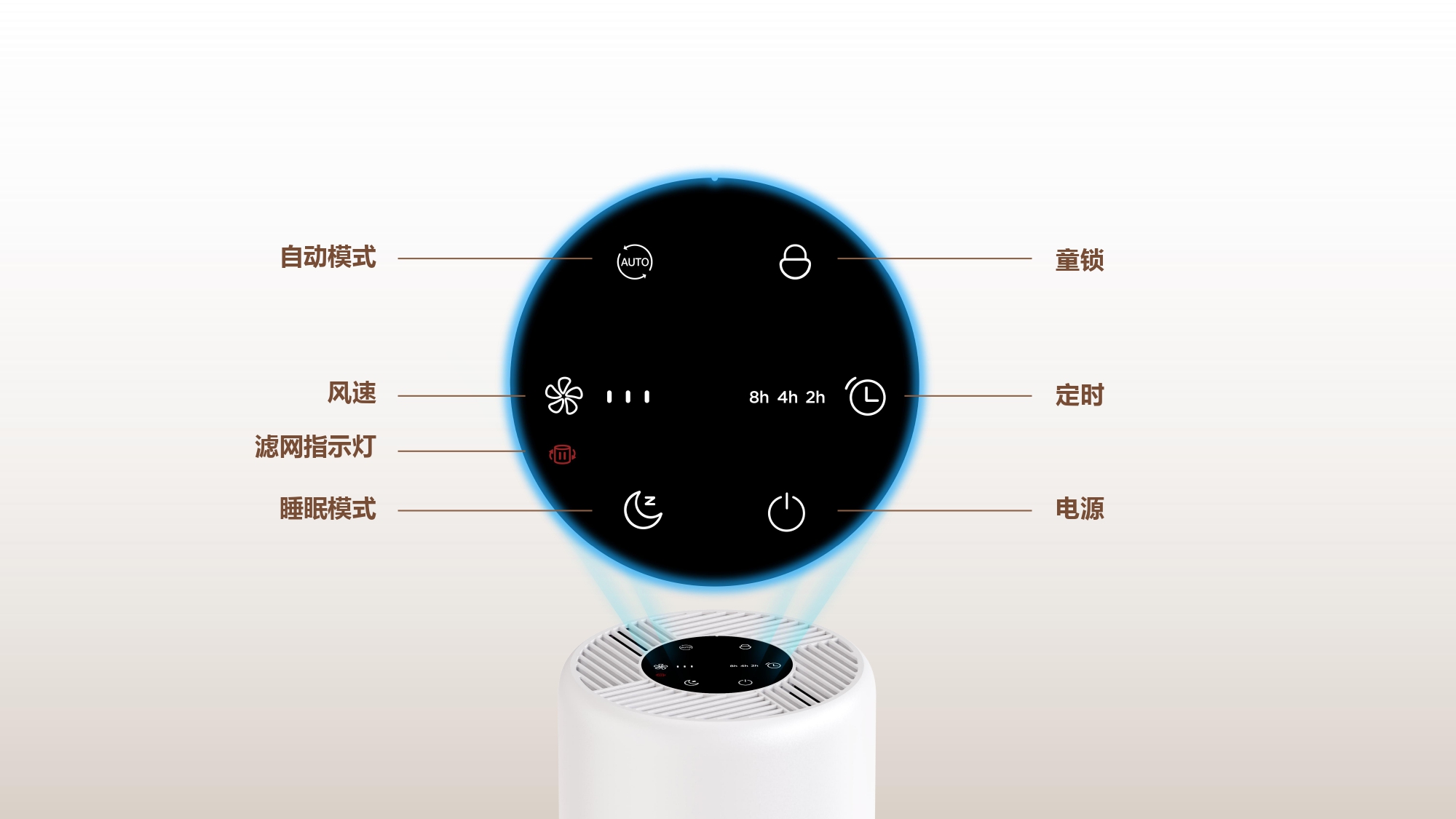 Home -Air-Purifier-for-Dust-Smoke-Smart-Air-Cleaner-Filter-with-PM2.5-Sensor