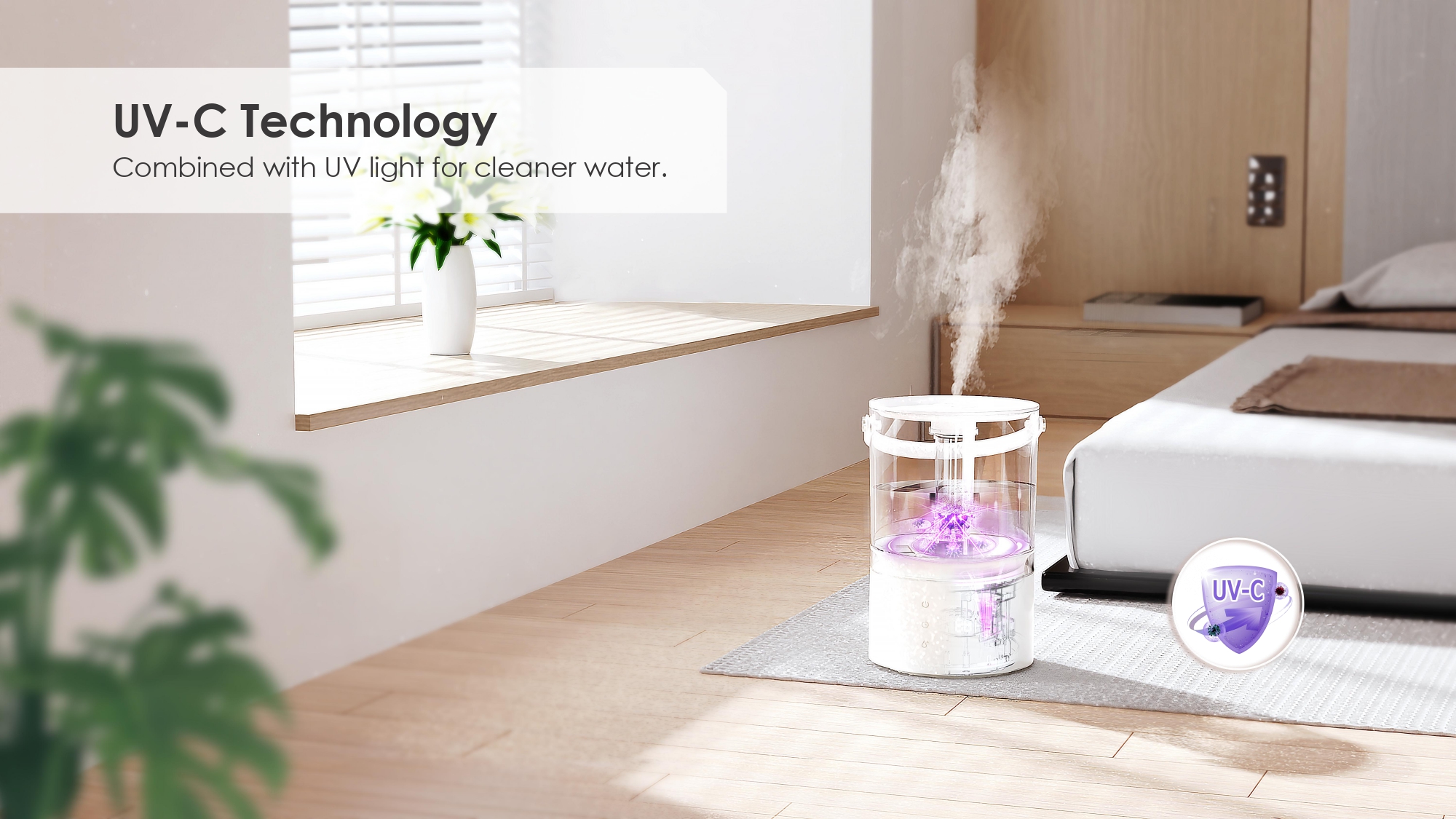 Humidifier Factory 2 in 1 Cool and Warm Humidifier Quiet Top Fill Humidifier CF-2429LHUR