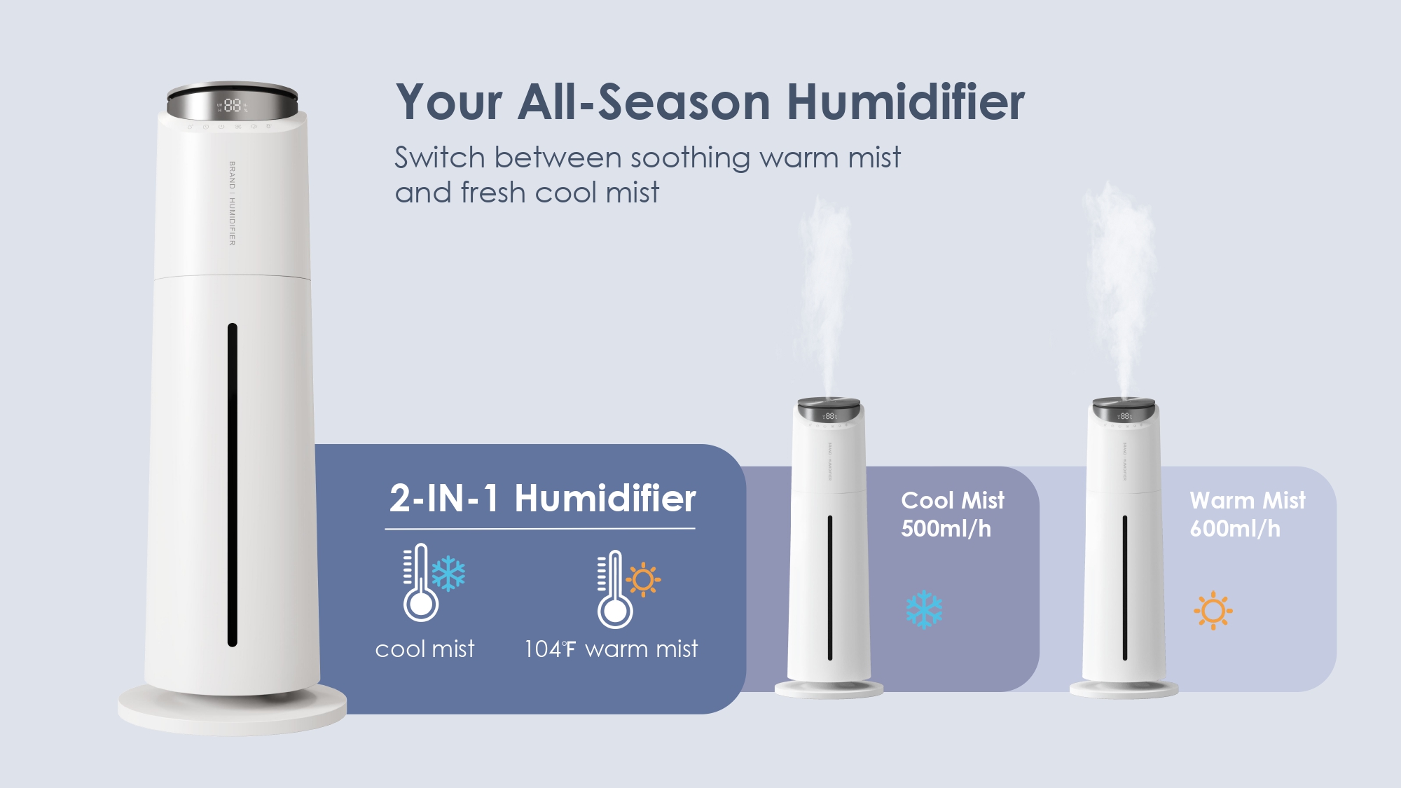 Humidifier Source Factory Dual Mist Humidifier for Office Home