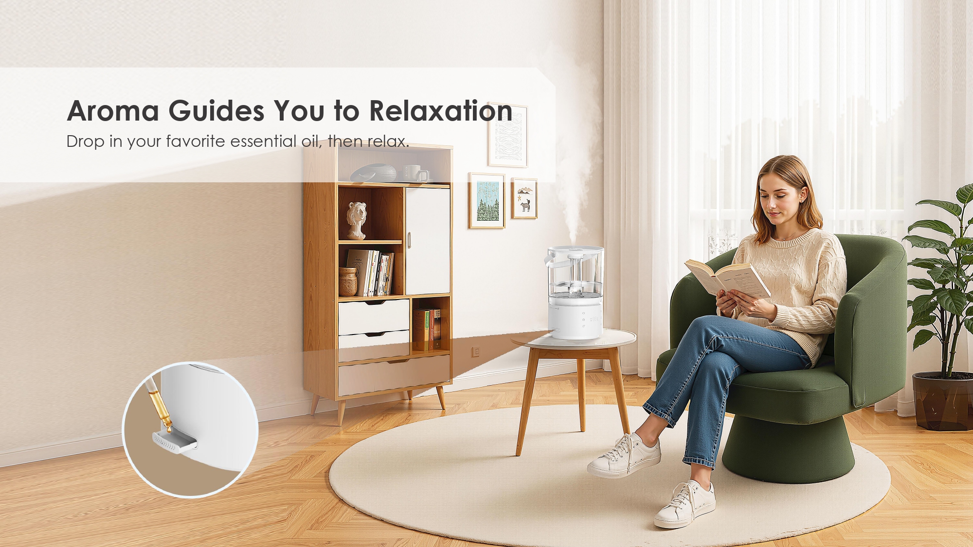 Large Humidifier Cool and Warm Humidifier for Office Home Bedroom CF-2429LHUR