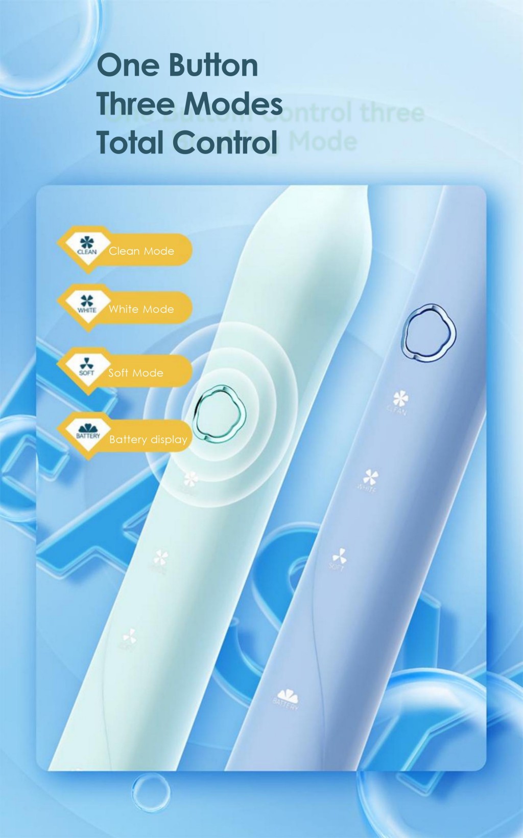 Rechargeable Toothbrush for Adults, Food-Grade Dupont Bristles, High Round-Rate, Gentle on Gums