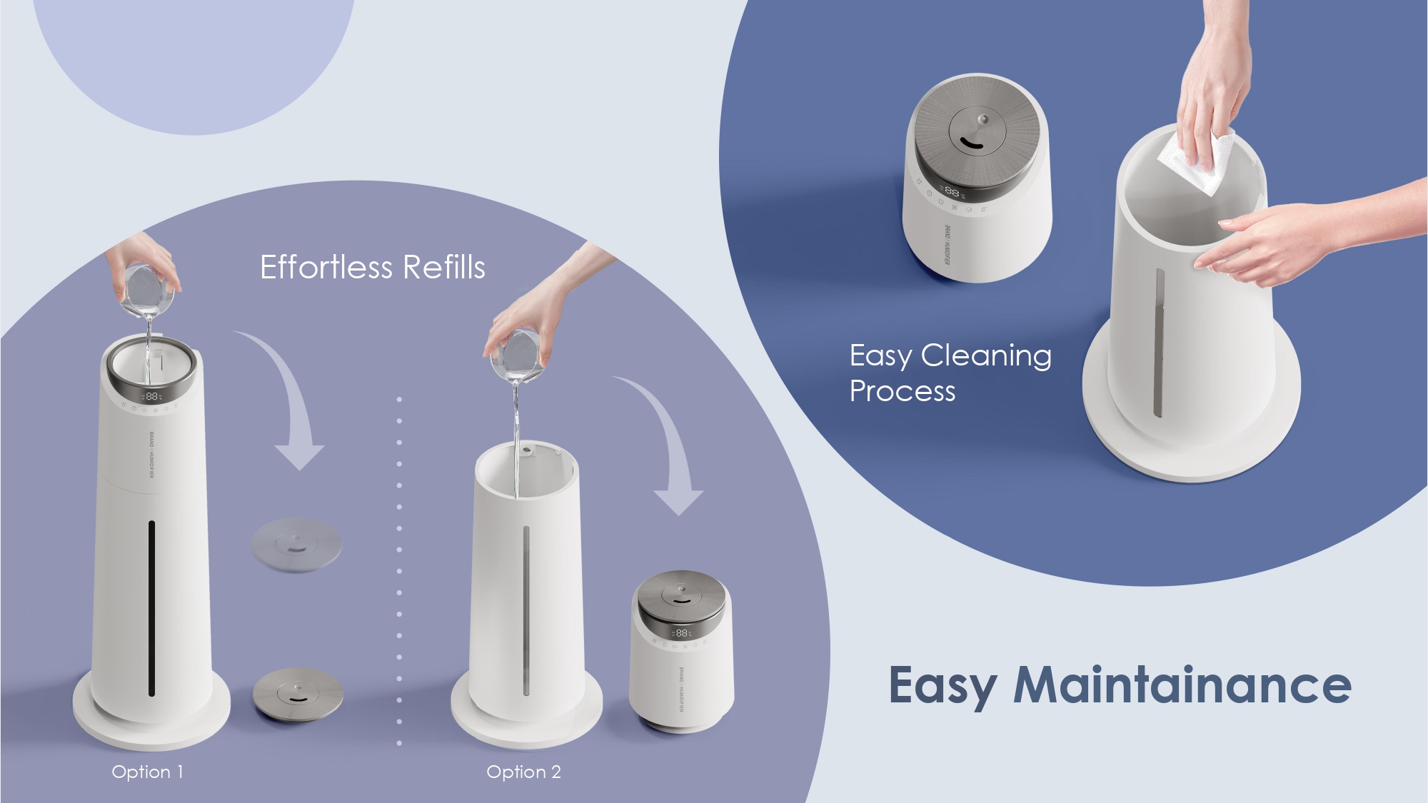 Smart Humidifier Manufaturer Support Humidity Sensor Night Light