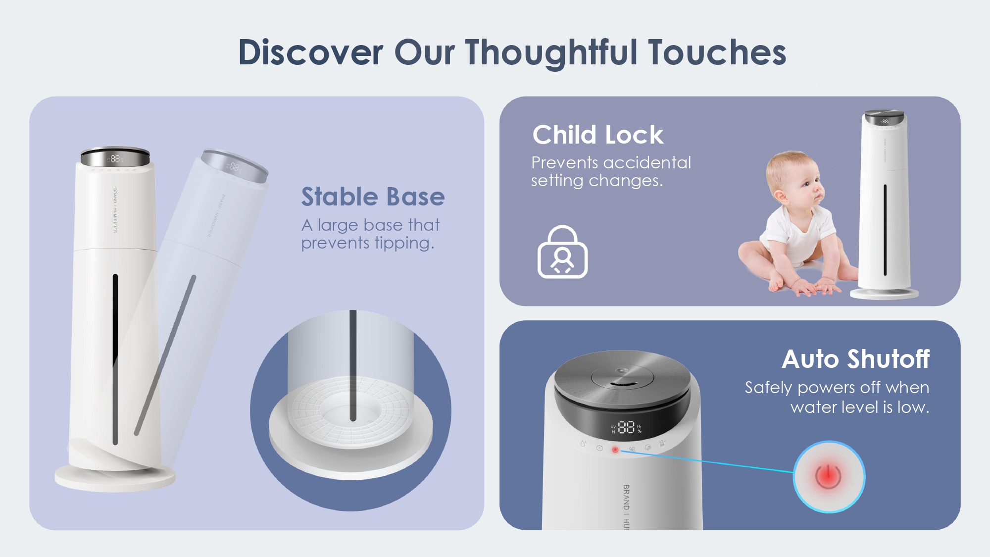 Smart Humidifier with Sensor Humidifier for Bedroom Office Nursery