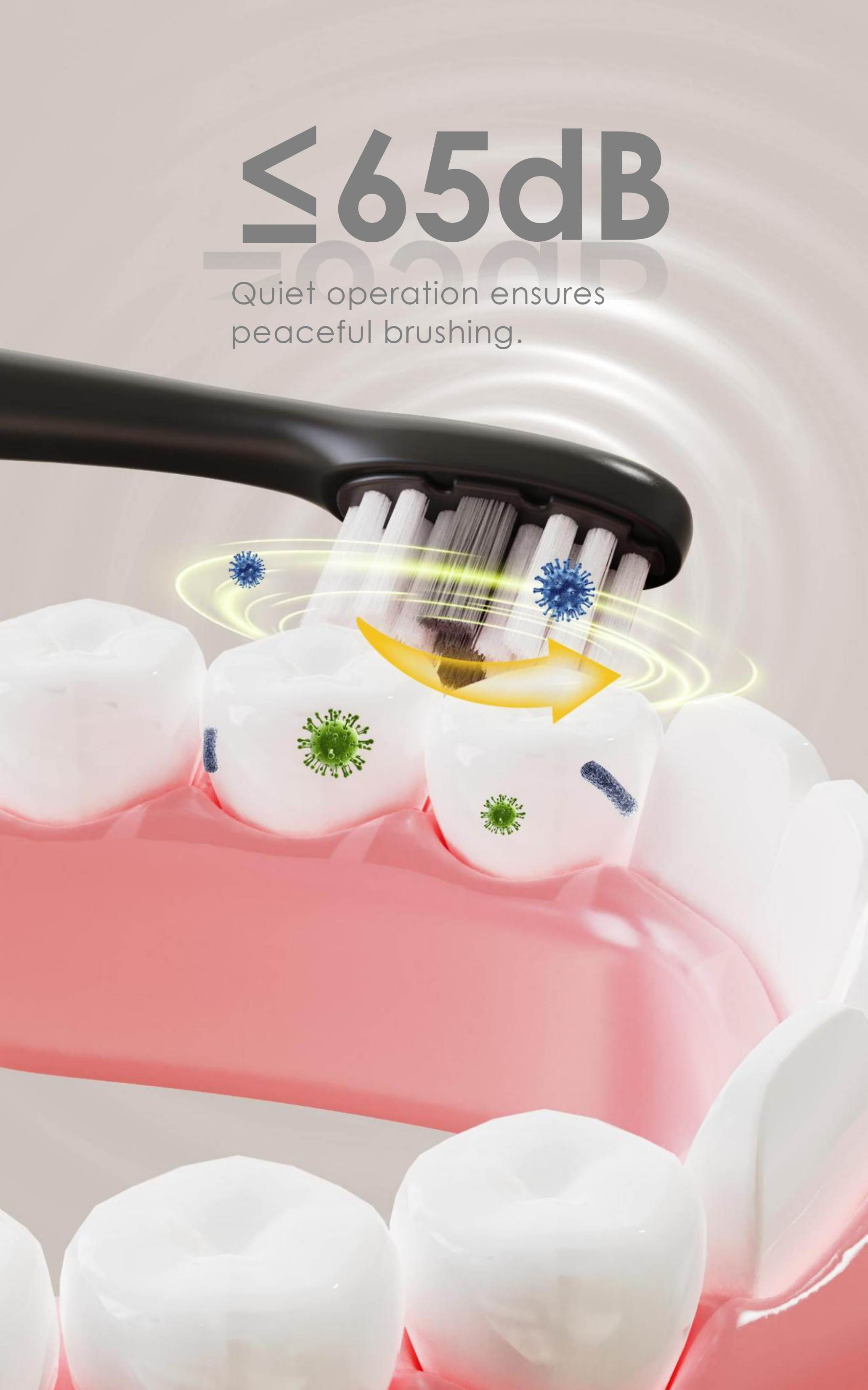 Sonic Electric Toothbrush with 3 Modes For Adults Food-Grade Bristles