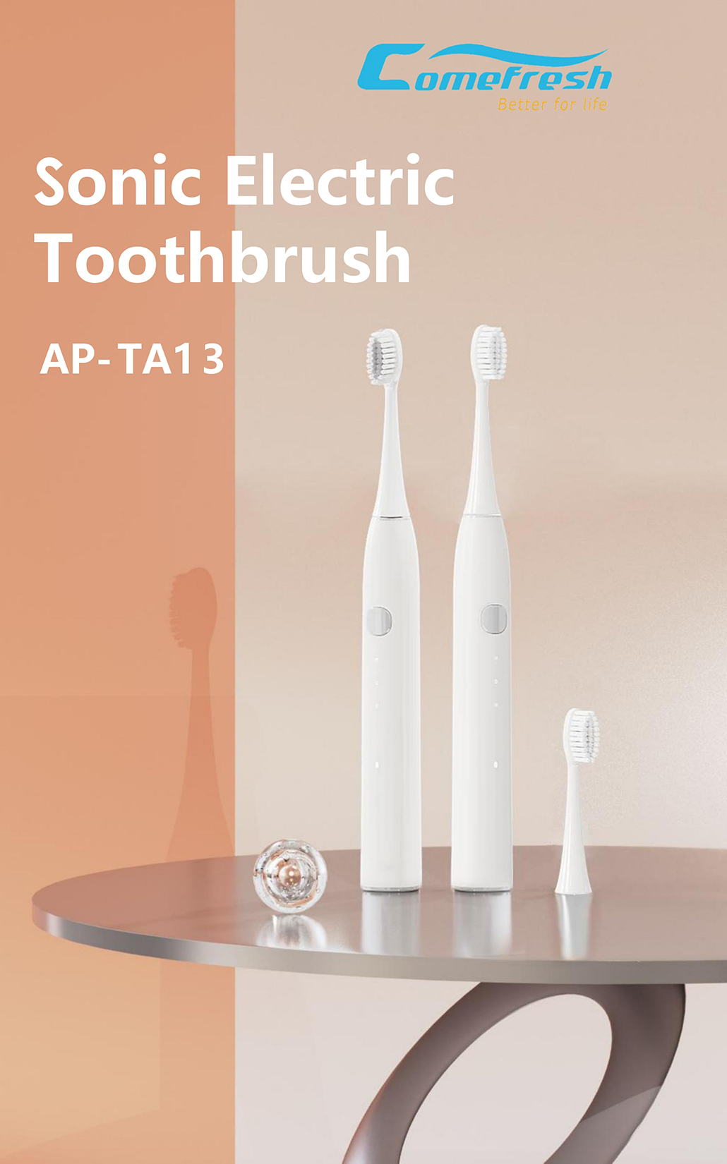 Sonic Electric Toothbrush with 3 Modes For Adults Food-Grade Bristles