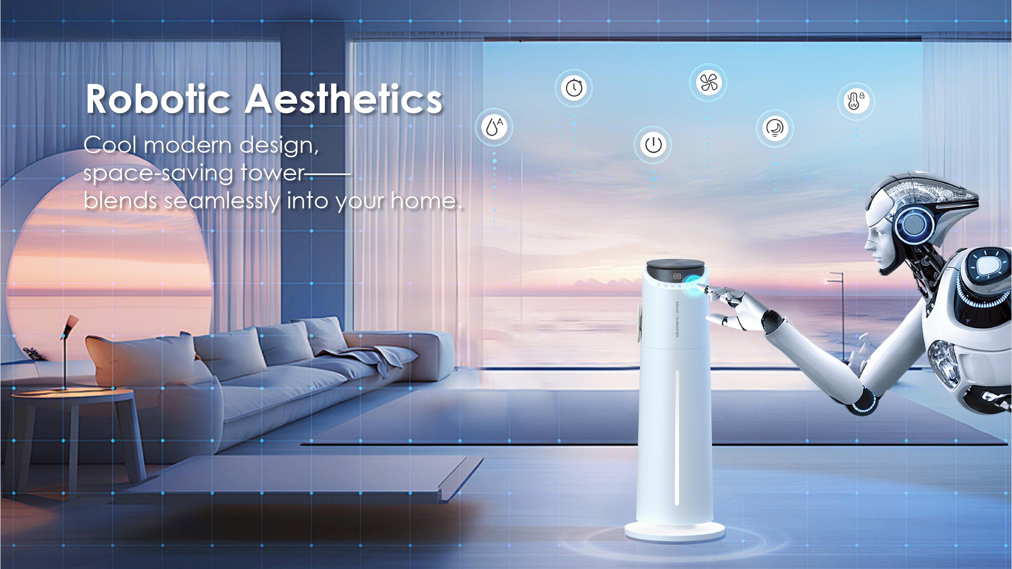 Ultrasonic Humidifier 5L Warm Cold Mist Humidifier Silent Humidifier for Baby Room