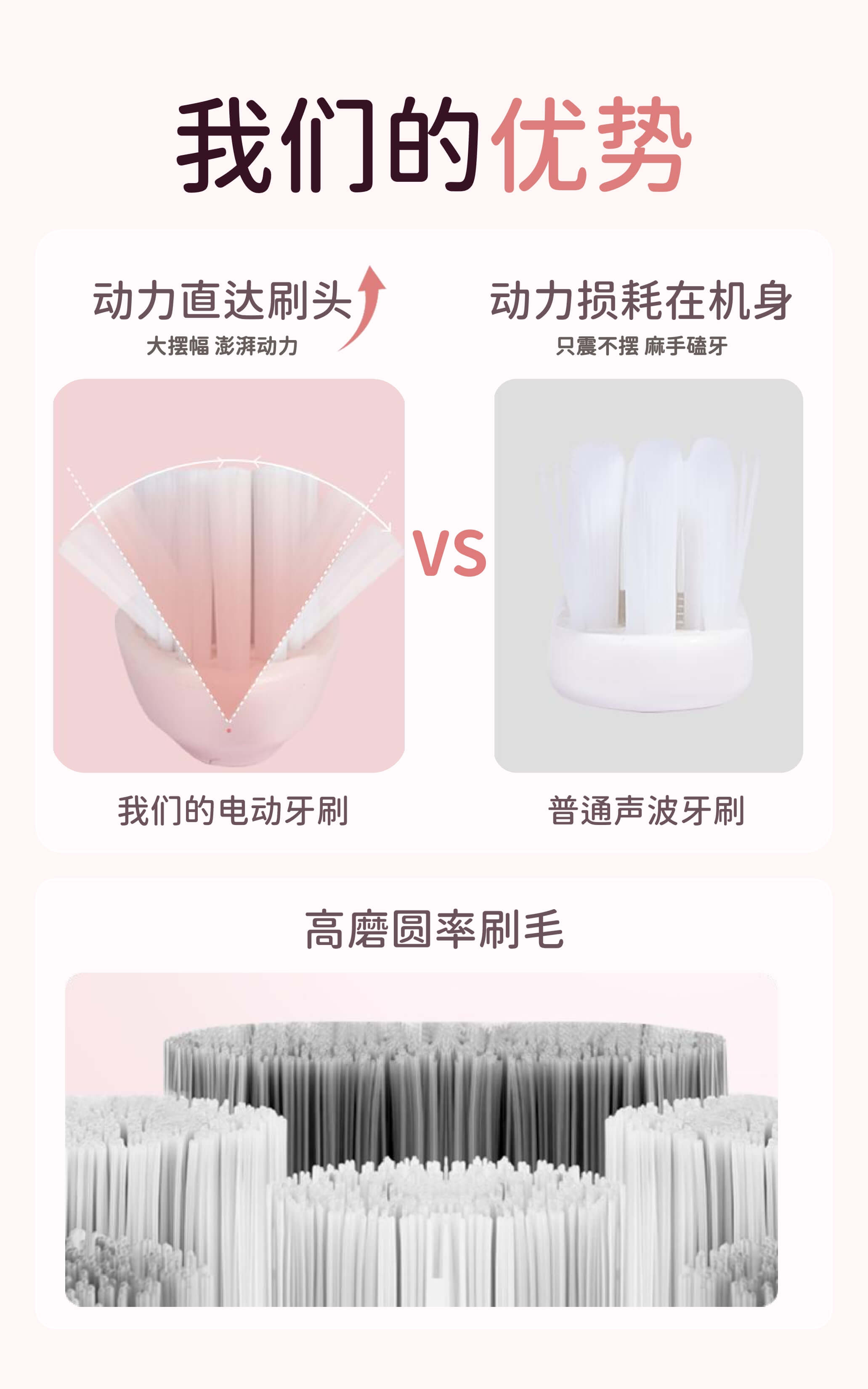 成人声波电动牙刷 超声波牙刷 34800VPM 3 种模式 IPX7 防水