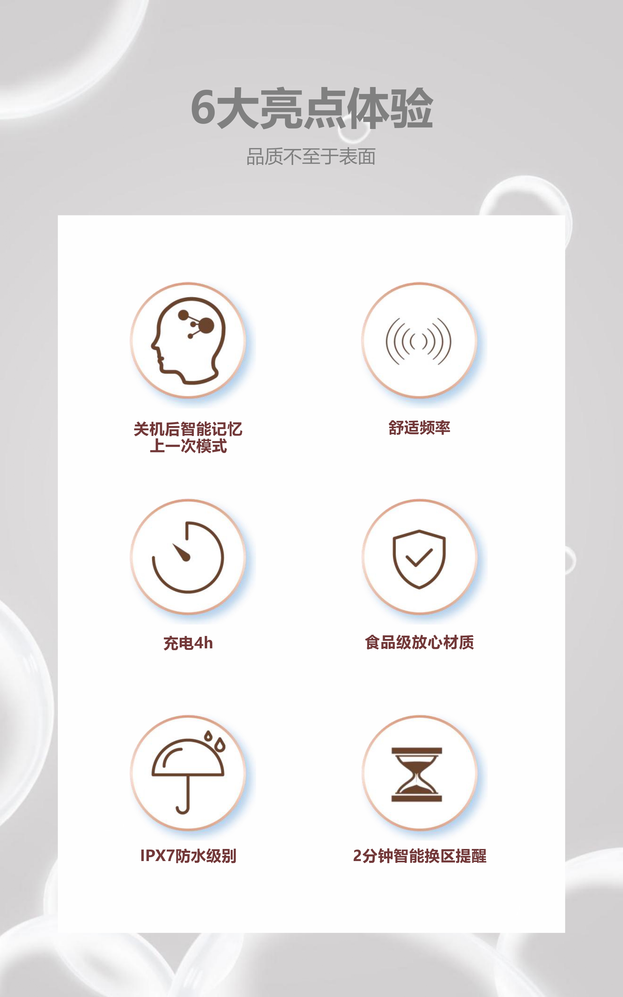 成人声波电动牙刷充电牙刷 36000次/分钟震频 3 种模式 IPX7 防水 AP-TA13