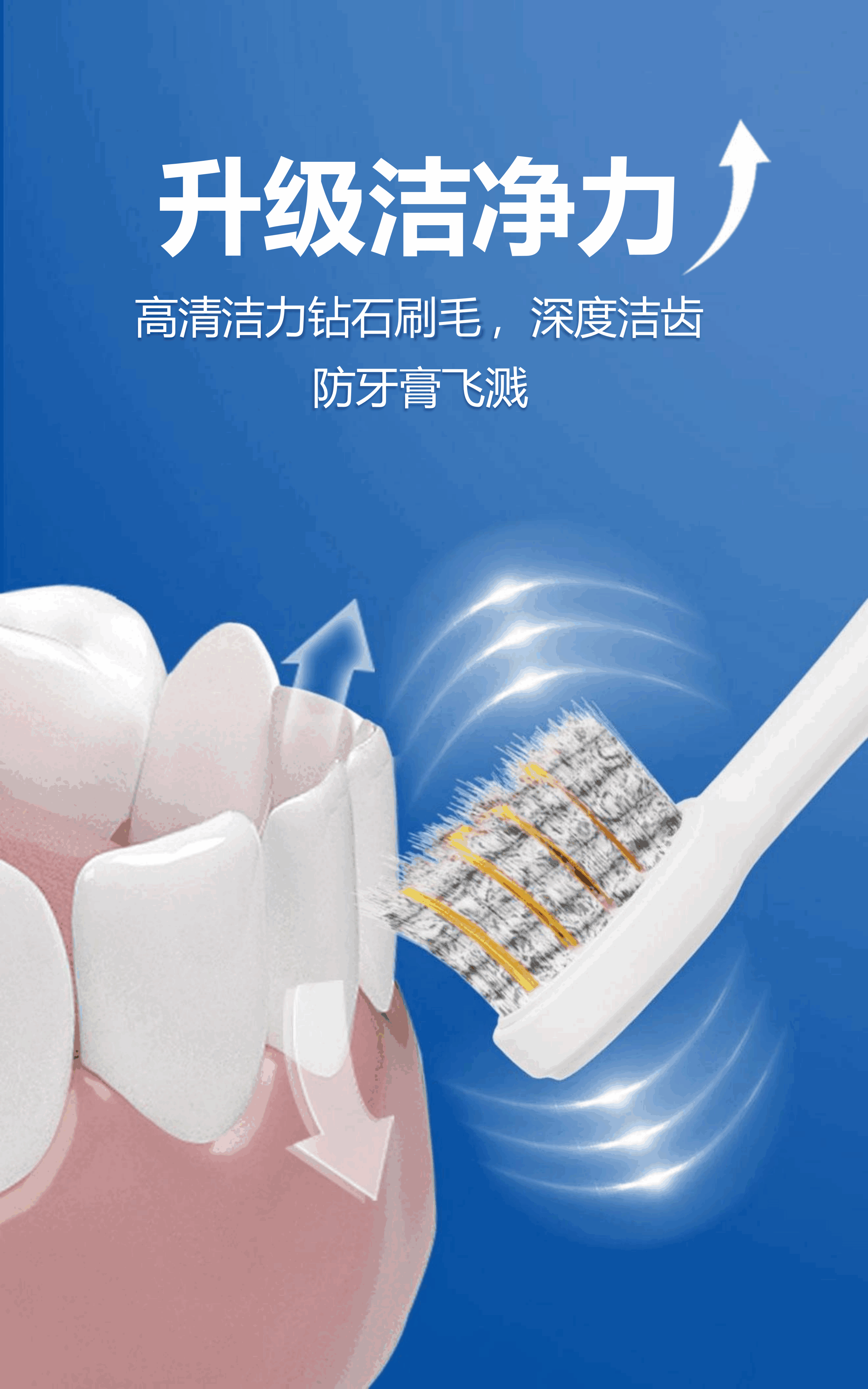 中国电动牙刷厂成人超声波牙刷带压力传感器 36000VPM 4 模式 IPX7 防水 AP-TA52